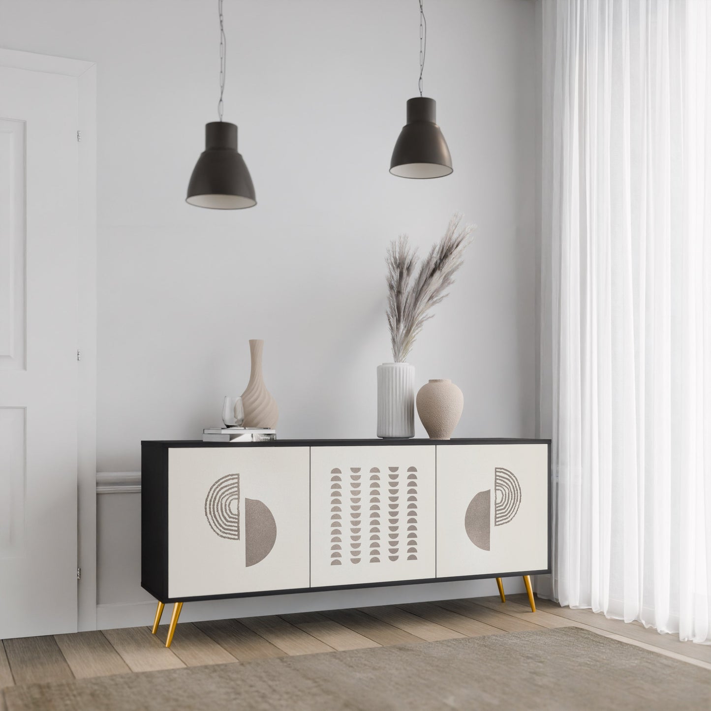 Credenza HARMONY ESSENCE a 3 ante in finitura nera