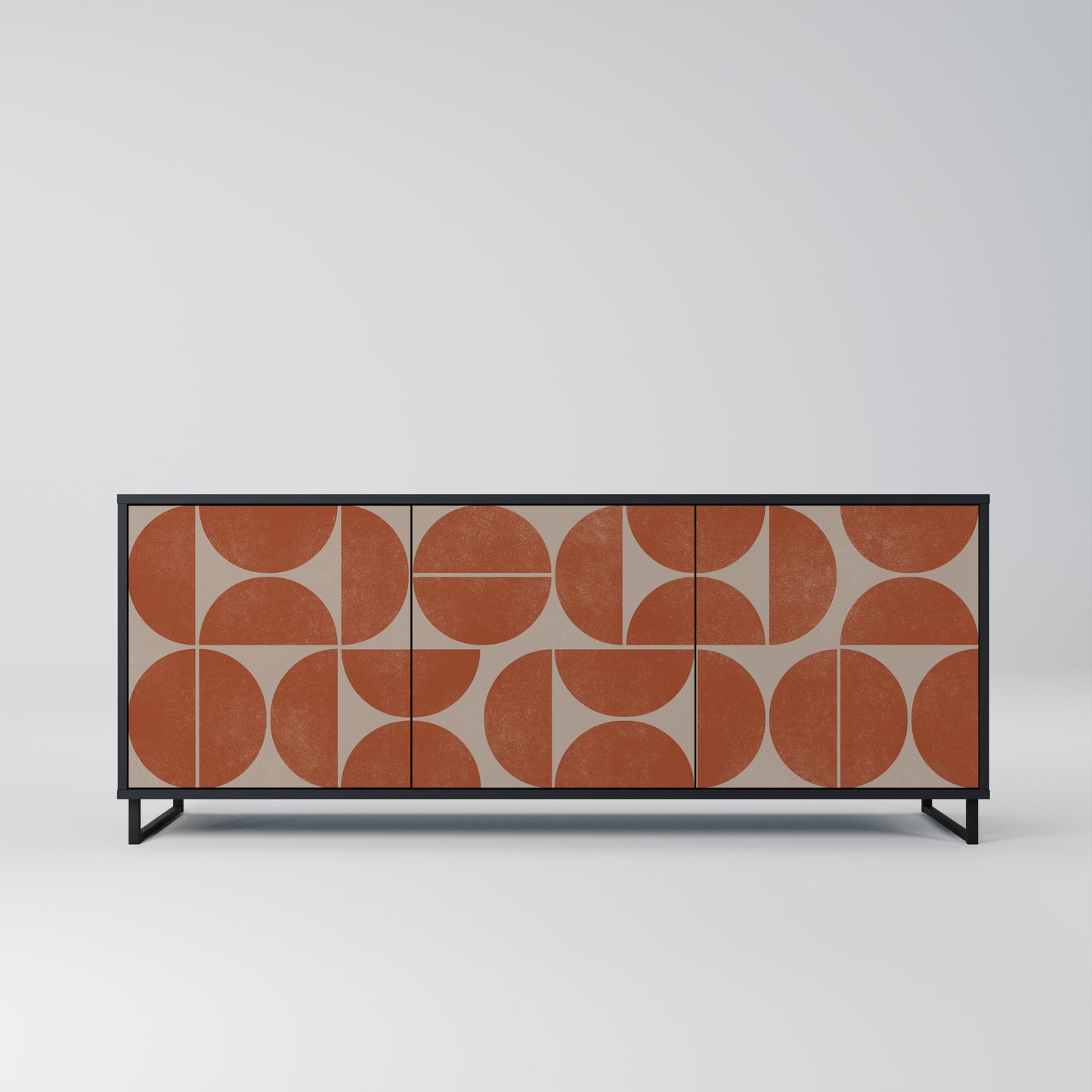 Credenza REPETITION COMPULSION a 3 ante con finitura nera