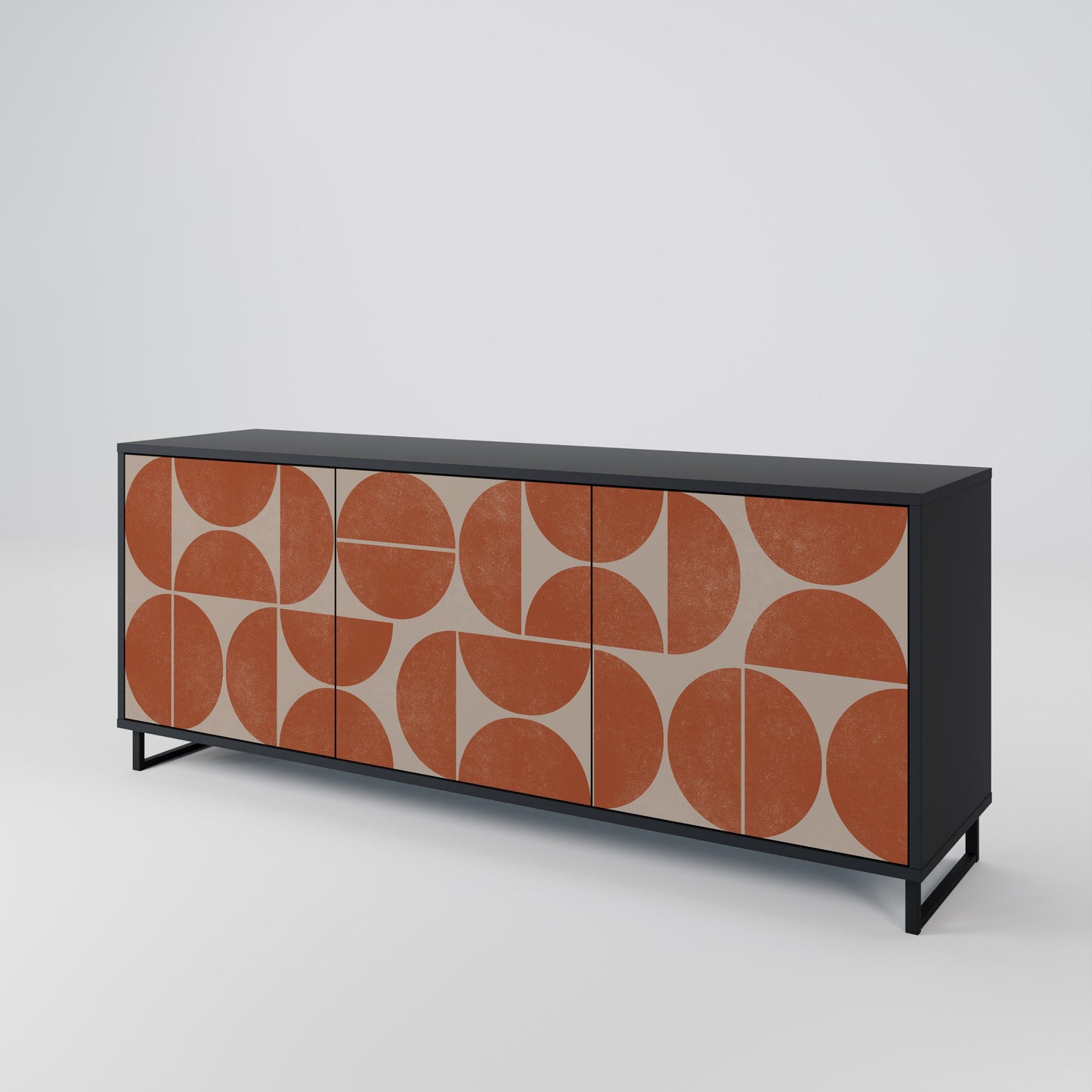 Credenza REPETITION COMPULSION a 3 ante con finitura nera