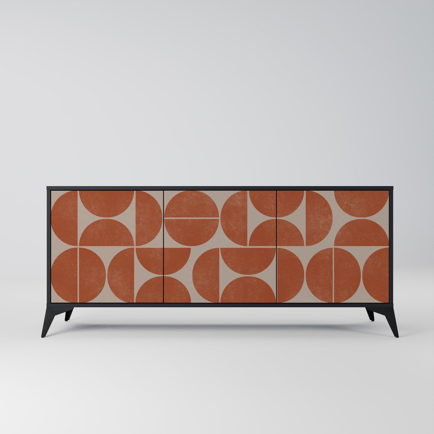 Credenza REPETITION COMPULSION a 3 ante con finitura nera