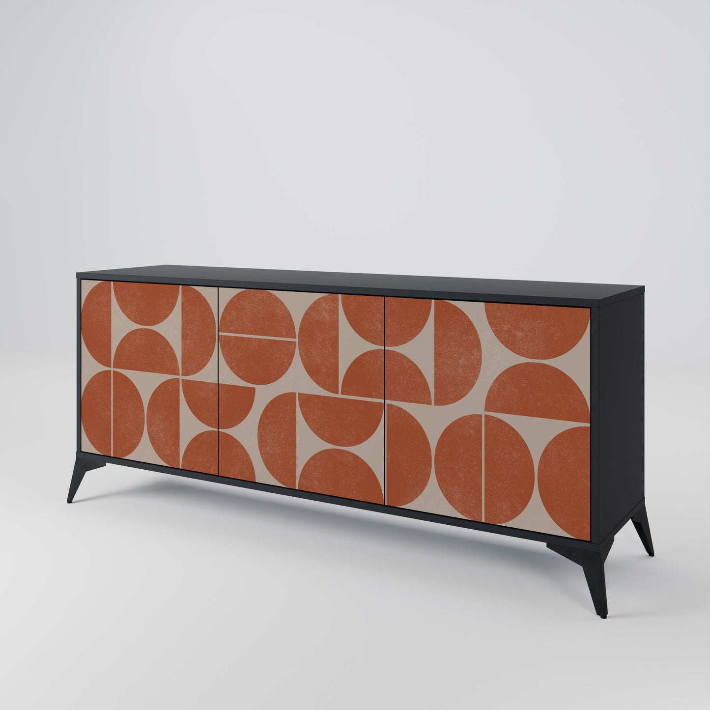 Credenza REPETITION COMPULSION a 3 ante con finitura nera