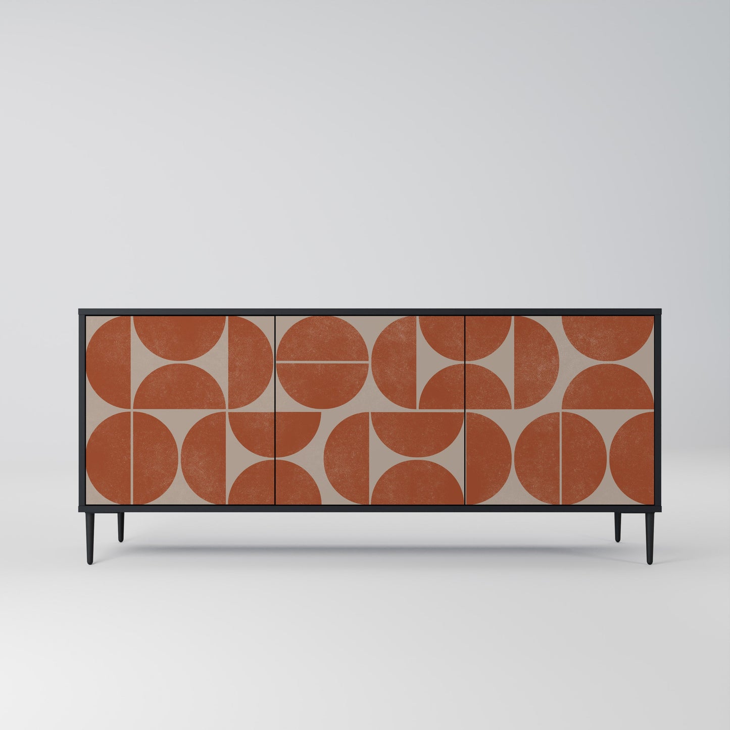 Credenza REPETITION COMPULSION a 3 ante con finitura nera
