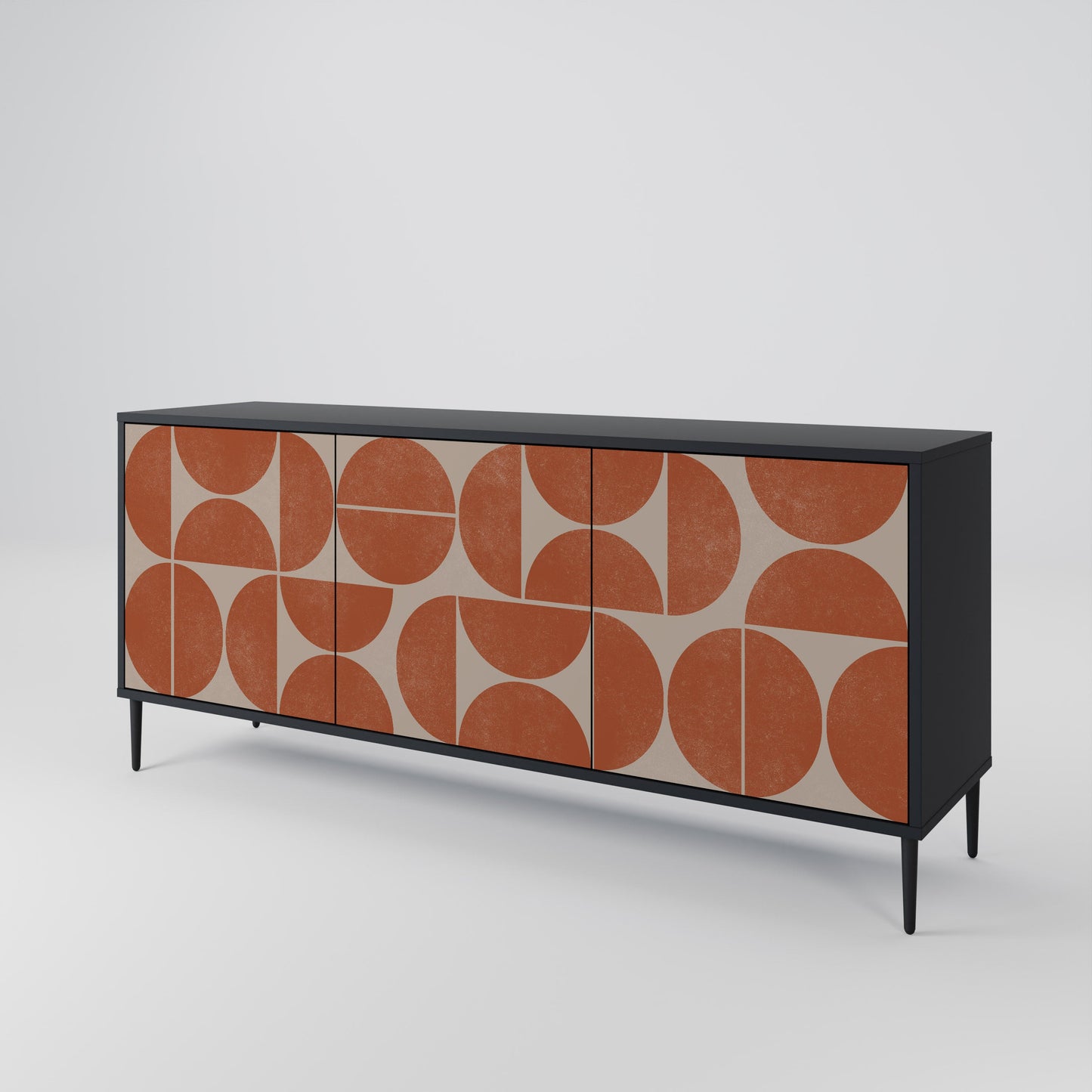 Credenza REPETITION COMPULSION a 3 ante con finitura nera