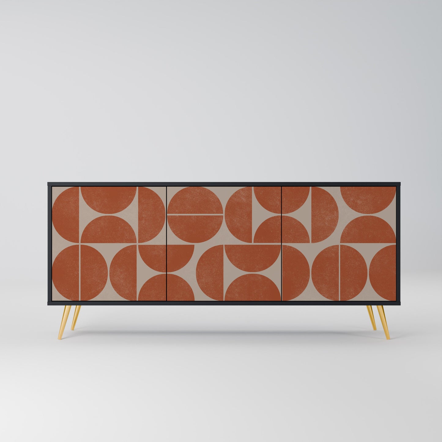 Credenza REPETITION COMPULSION a 3 ante con finitura nera