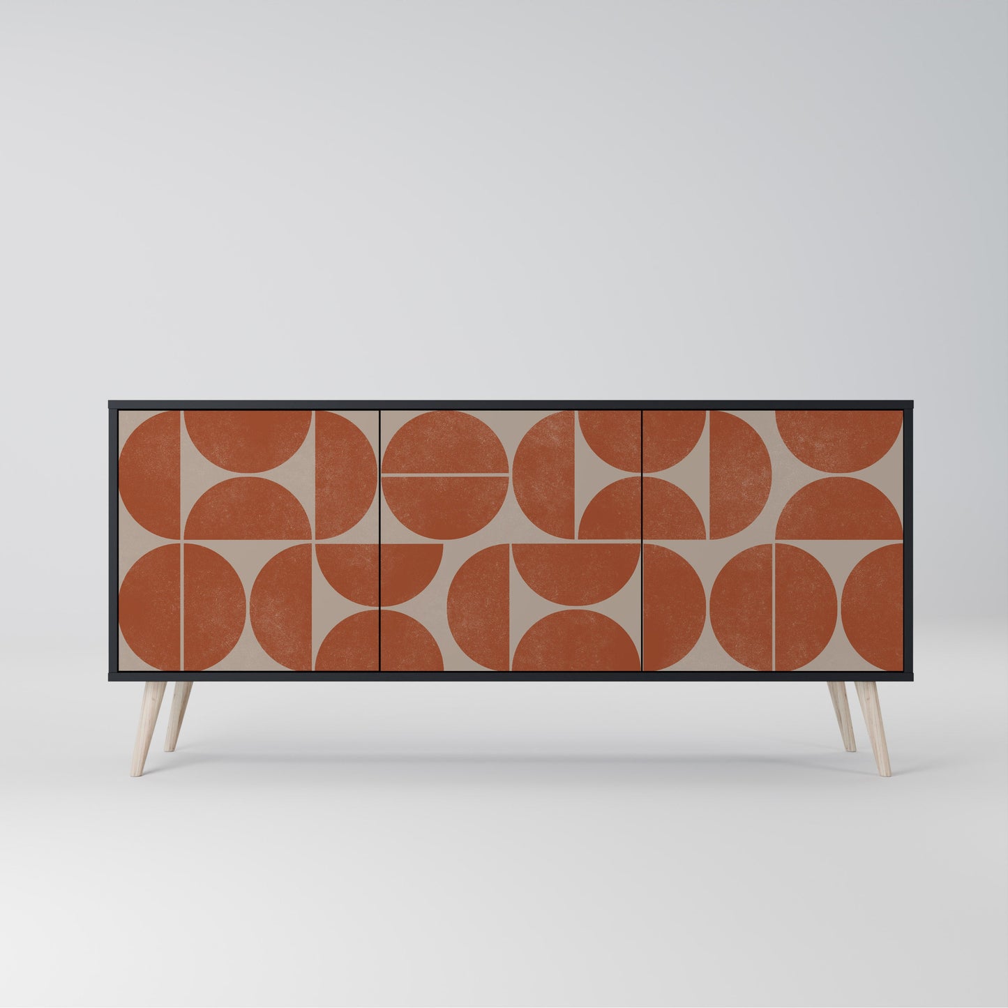 Credenza REPETITION COMPULSION a 3 ante con finitura nera