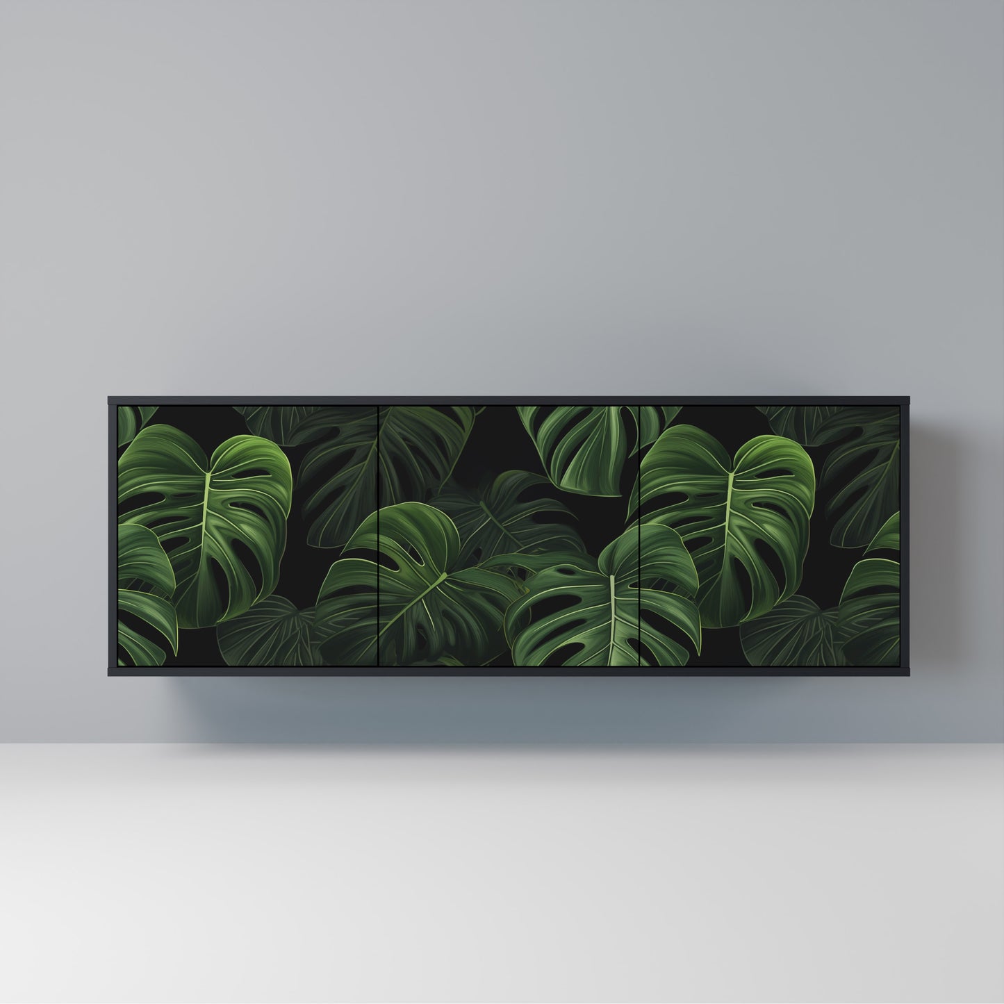 INFINITE MONSTERA Madia a 3 Ante in Finitura Nera