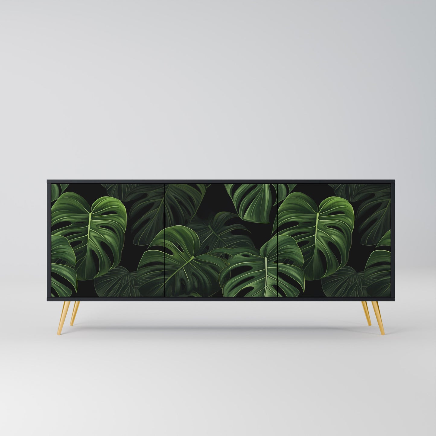 Credenza INFINITE MONSTERA a 3 ante in finitura nera
