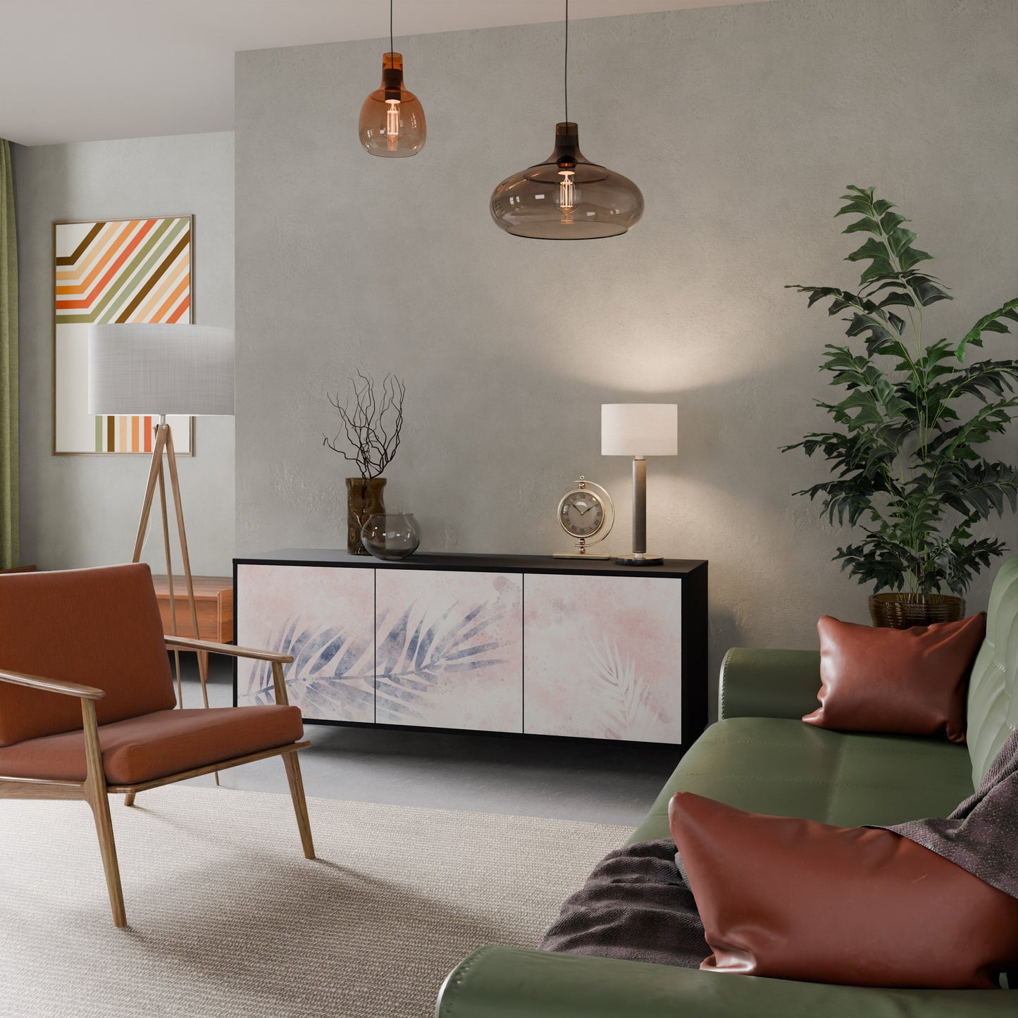 Credenza TIMELESS FLOAT a 3 ante in finitura nera