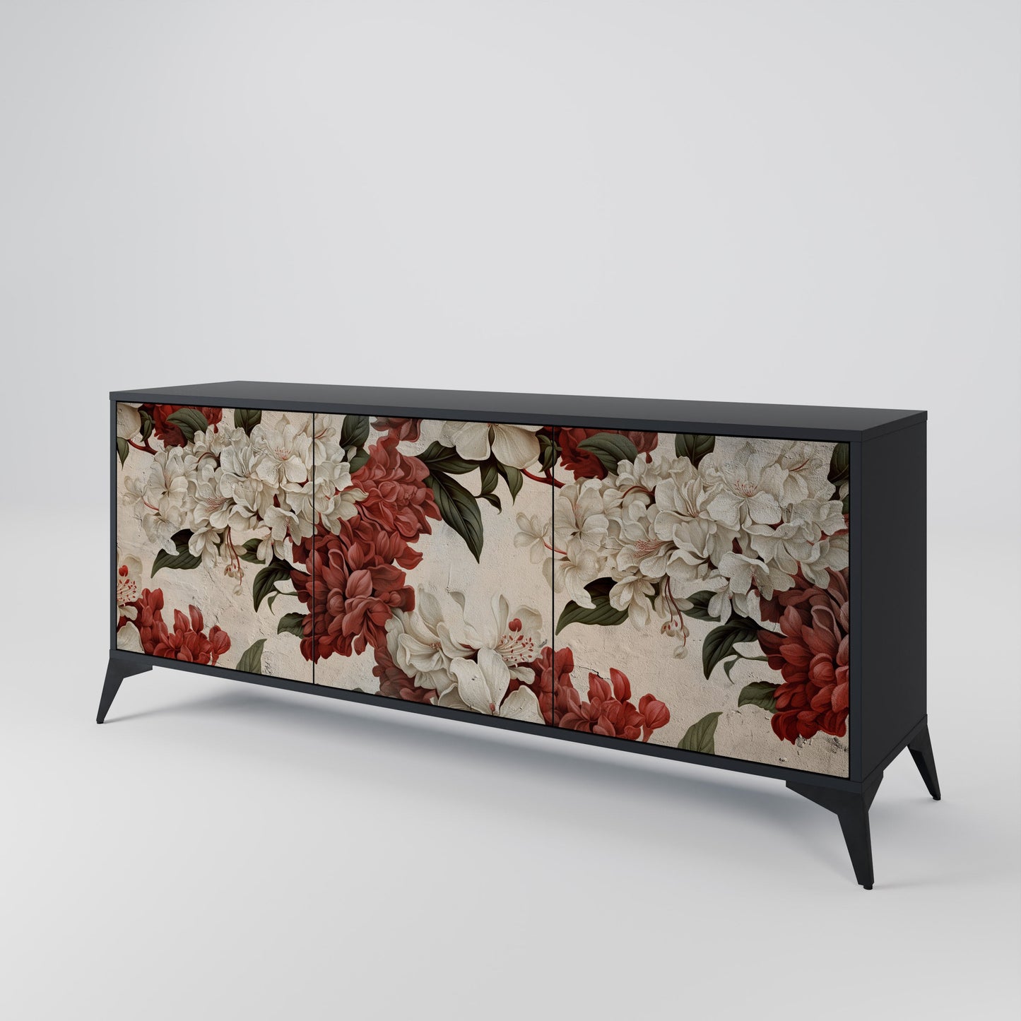 Credenza a 3 ante EPHEMERAL DAYS in finitura nera