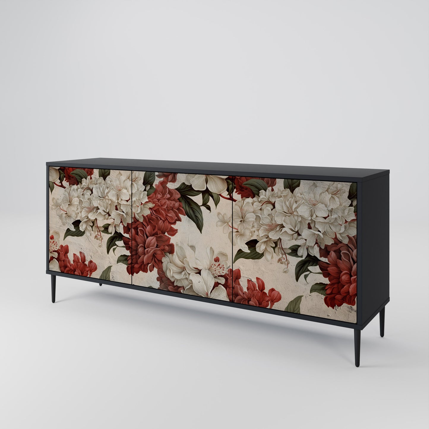 Credenza a 3 ante EPHEMERAL DAYS in finitura nera