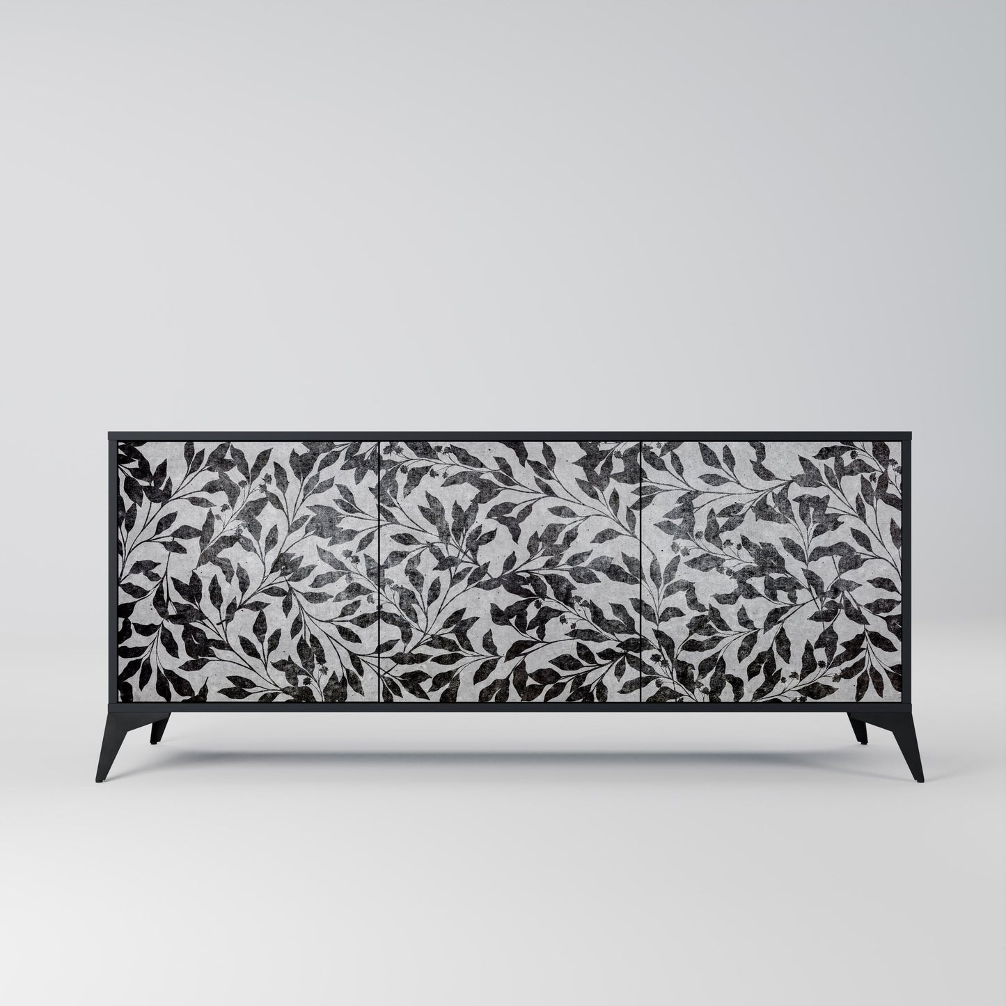 Credenza CHARCOAL SPROUT a 3 ante con finitura nera