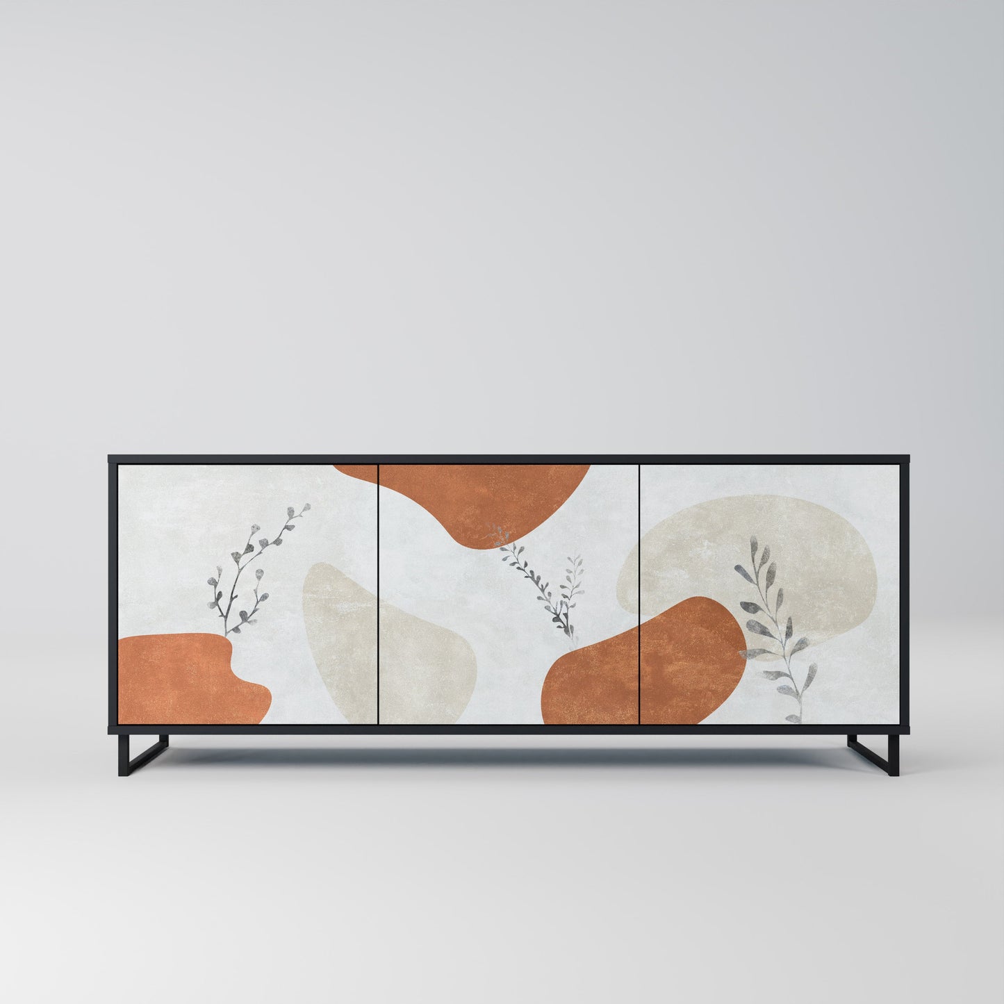 Credenza TRANQUIL TWIG a 3 ante in finitura nera