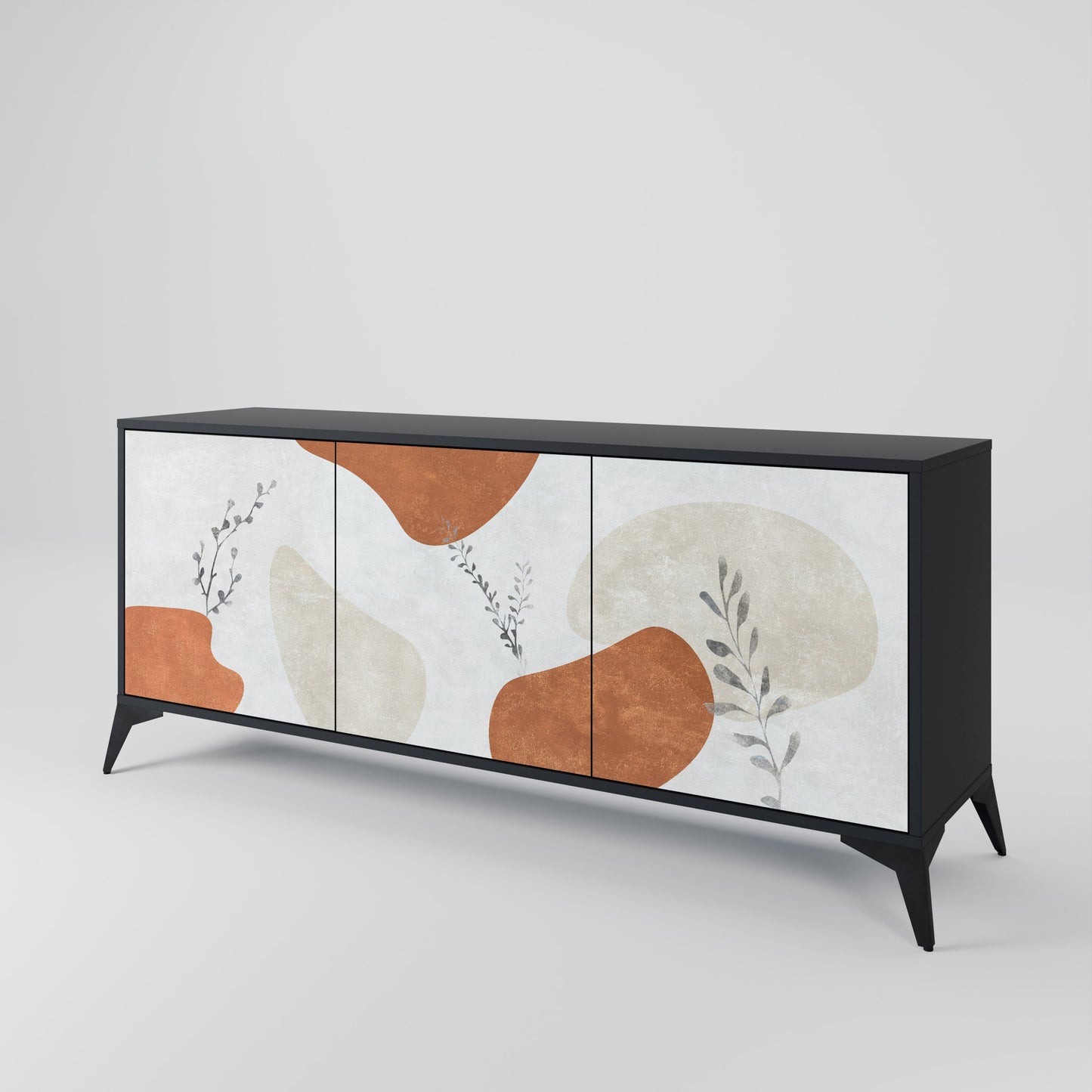 Credenza TRANQUIL TWIG a 3 ante in finitura nera