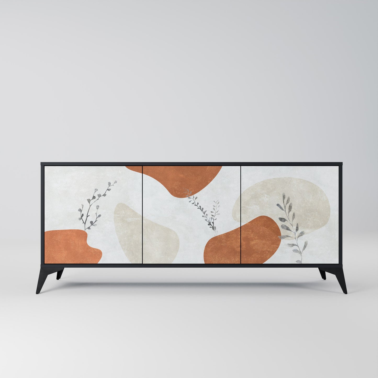 Credenza TRANQUIL TWIG a 3 ante in finitura nera