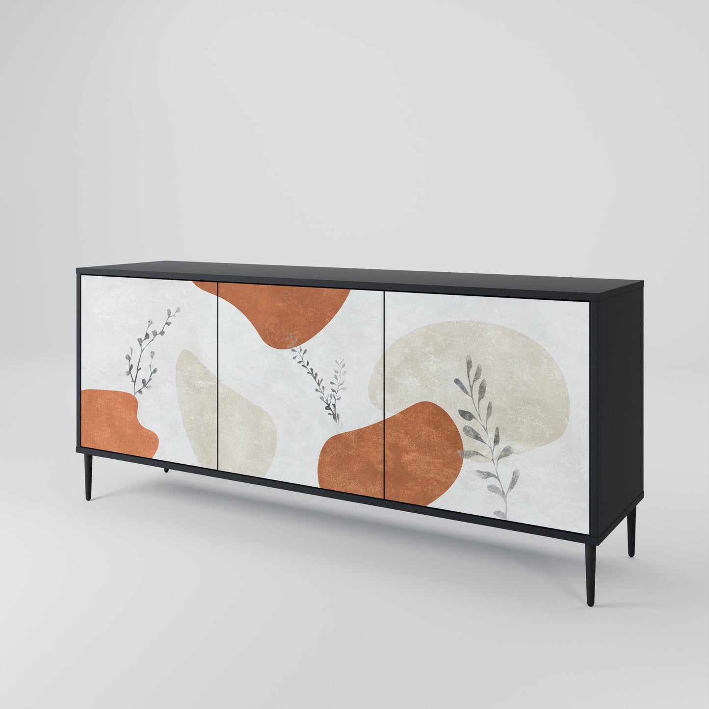 Credenza TRANQUIL TWIG a 3 ante in finitura nera