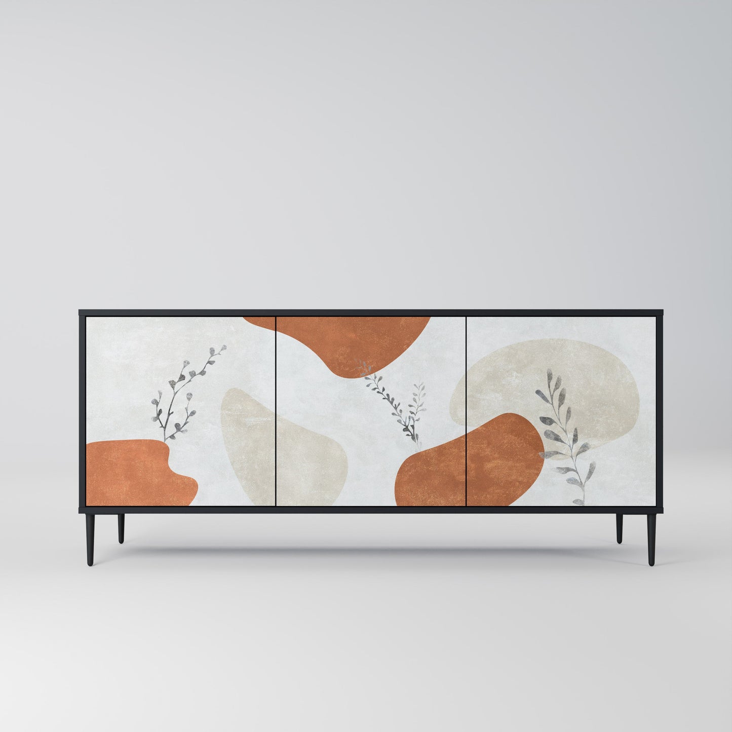 Credenza TRANQUIL TWIG a 3 ante in finitura nera