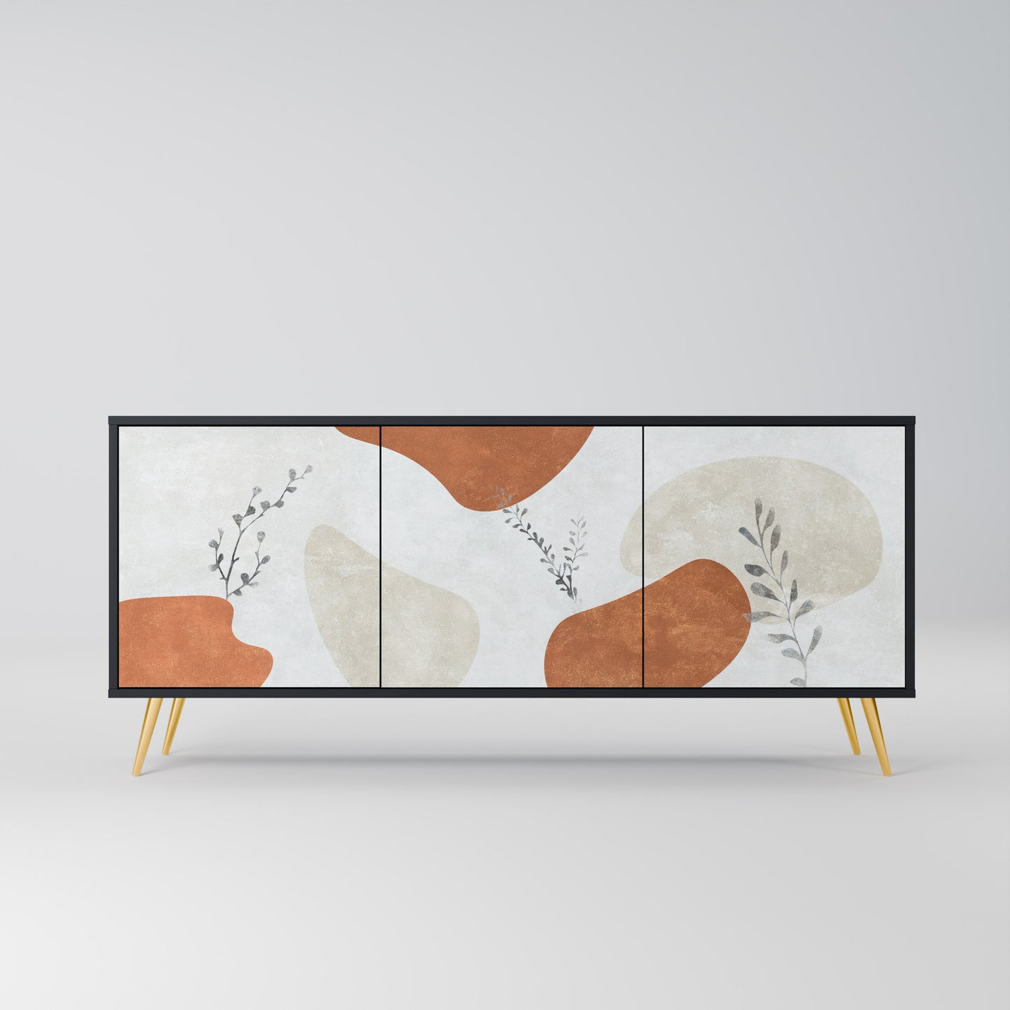 Credenza TRANQUIL TWIG a 3 ante in finitura nera
