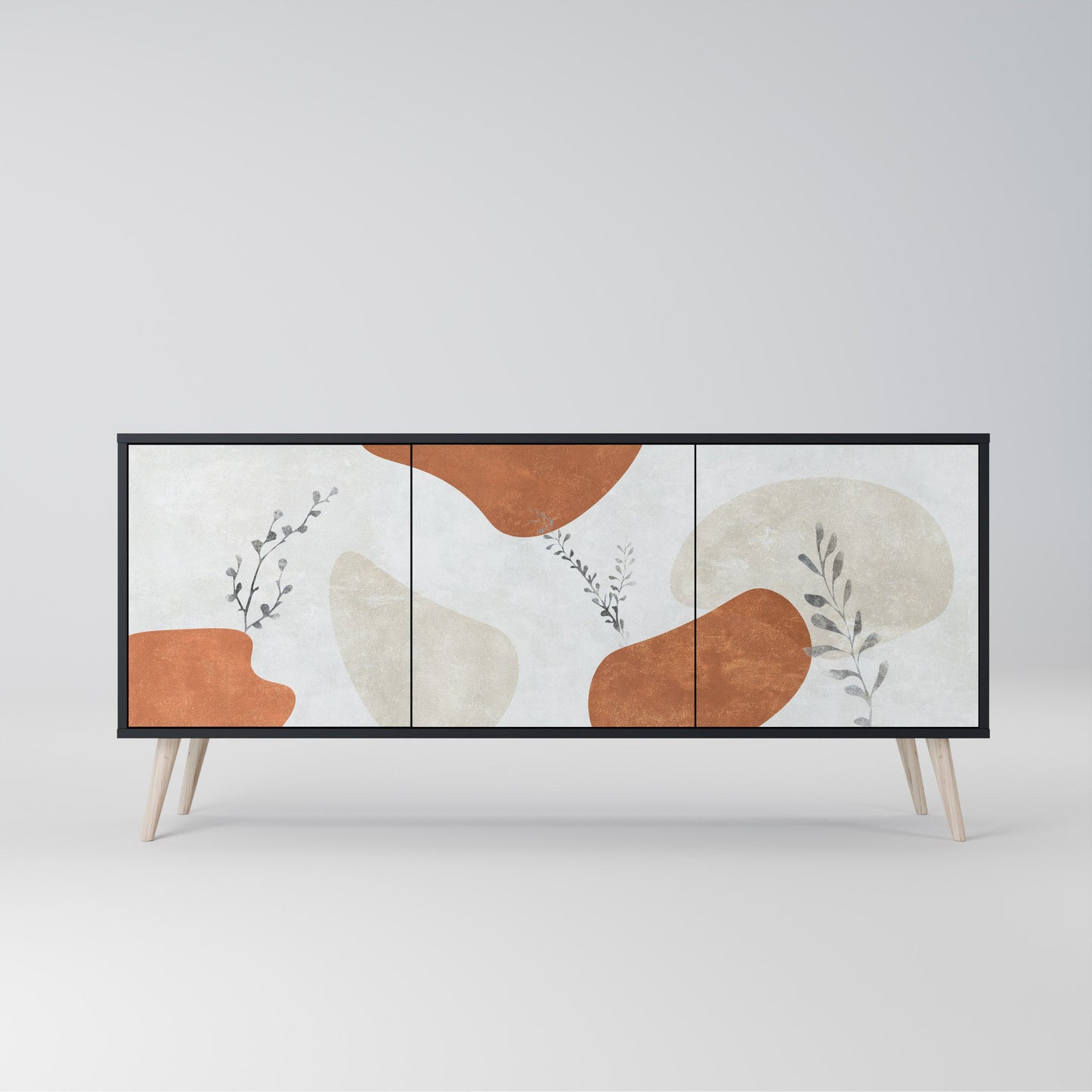 Credenza TRANQUIL TWIG a 3 ante in finitura nera