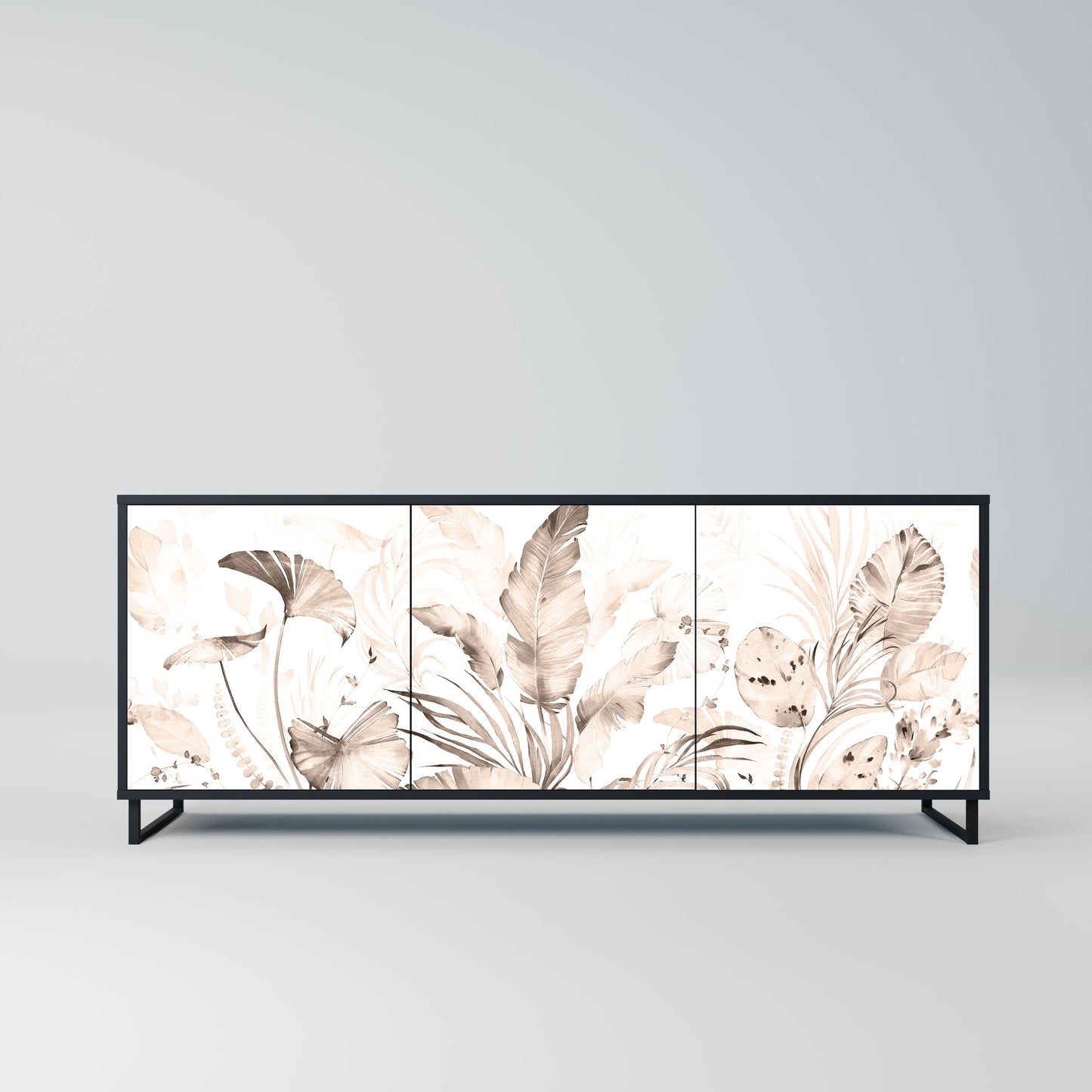 Credenza WILD TENDERNESS a 3 ante in finitura nera