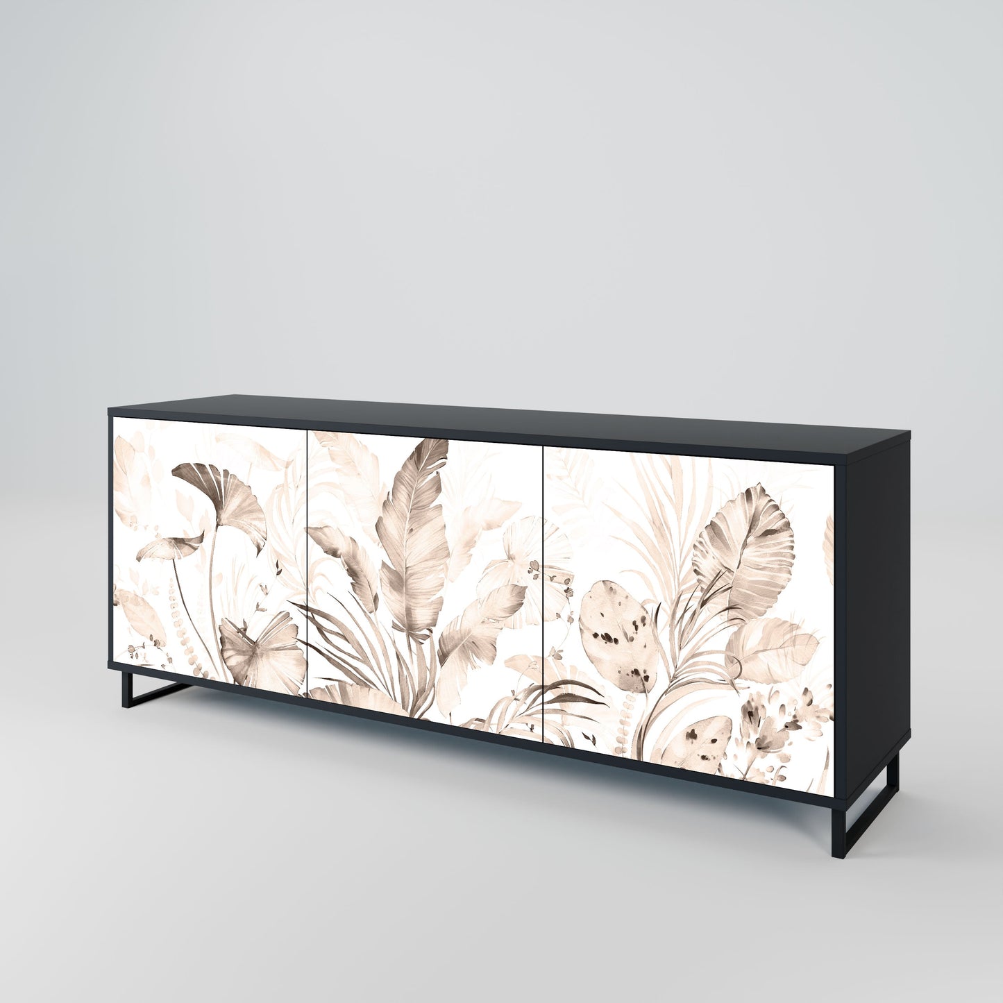 Credenza WILD TENDERNESS a 3 ante in finitura nera