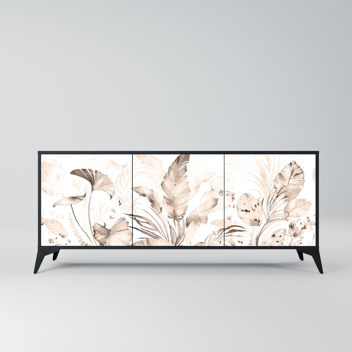 Credenza WILD TENDERNESS a 3 ante in finitura nera