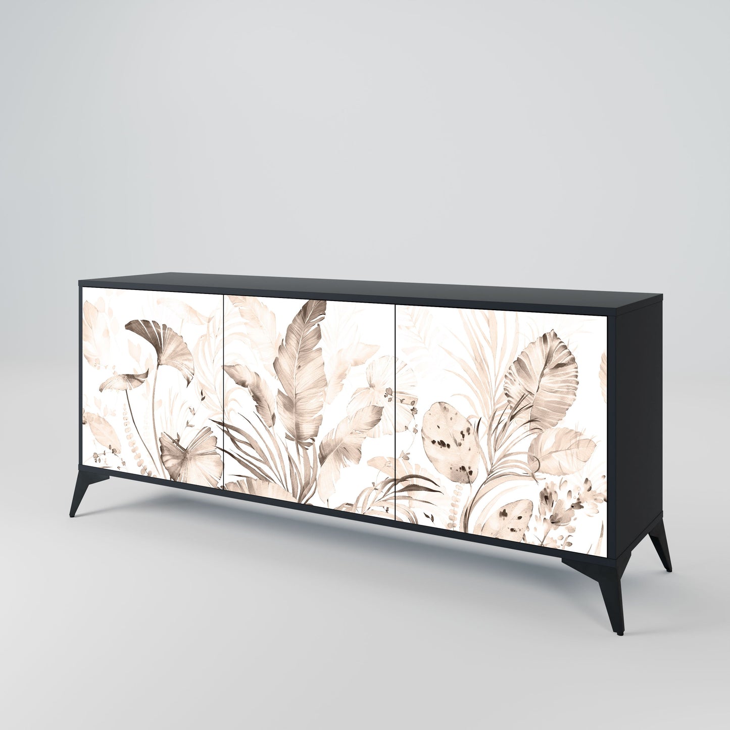 Credenza WILD TENDERNESS a 3 ante in finitura nera