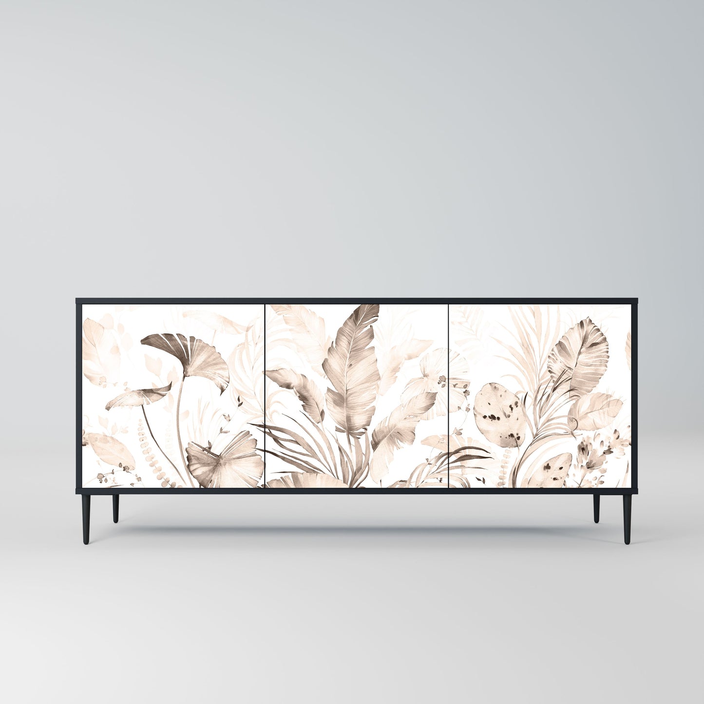 Credenza WILD TENDERNESS a 3 ante in finitura nera