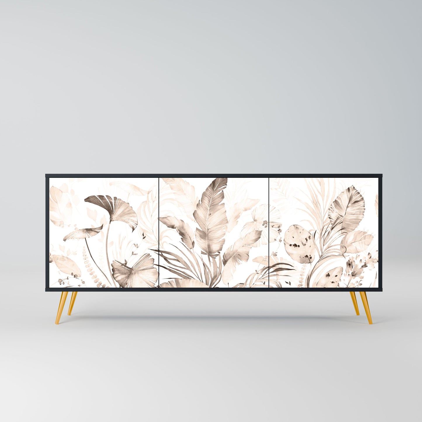 Credenza WILD TENDERNESS a 3 ante in finitura nera