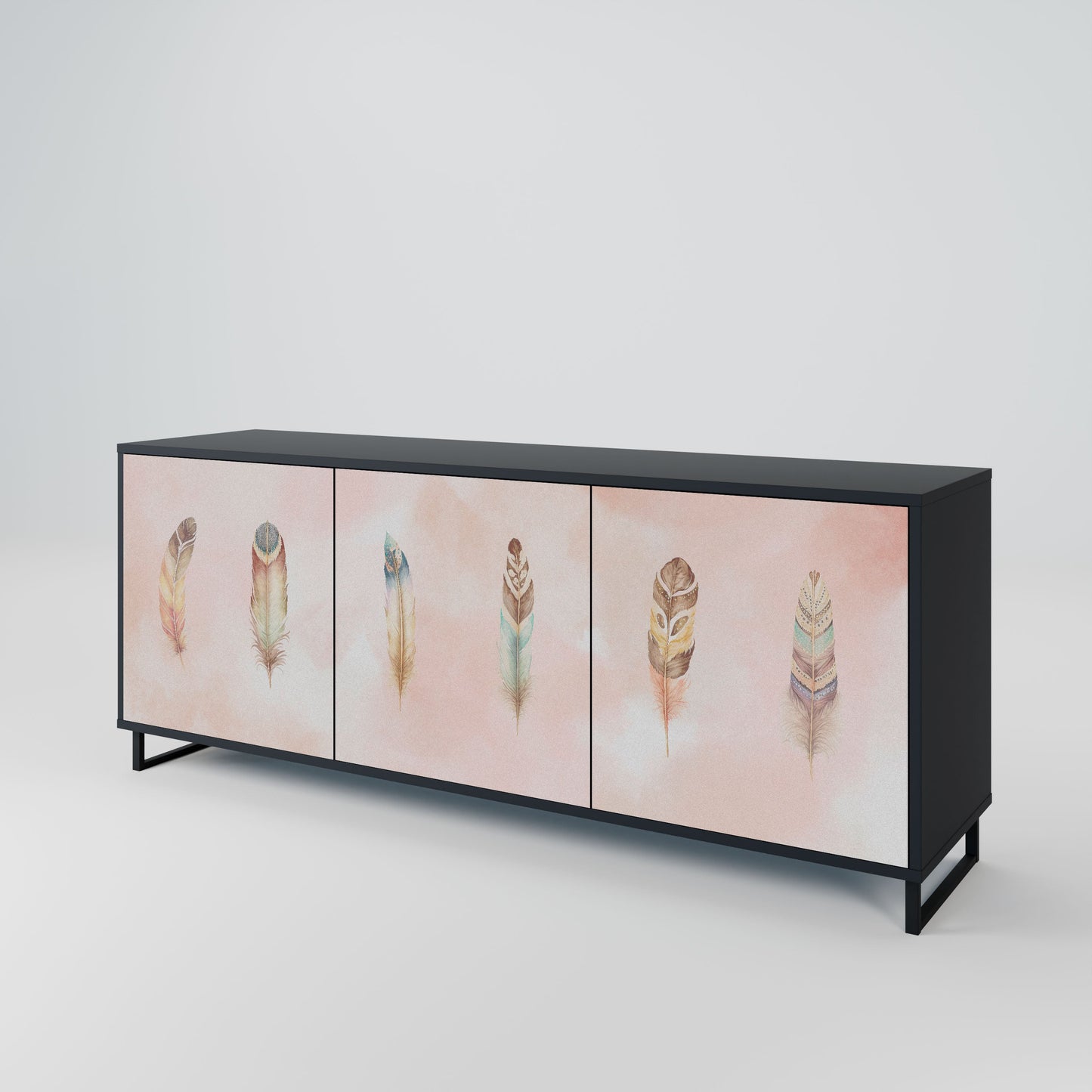 Credenza a 3 ante THE DELIQUESCE in finitura nera
