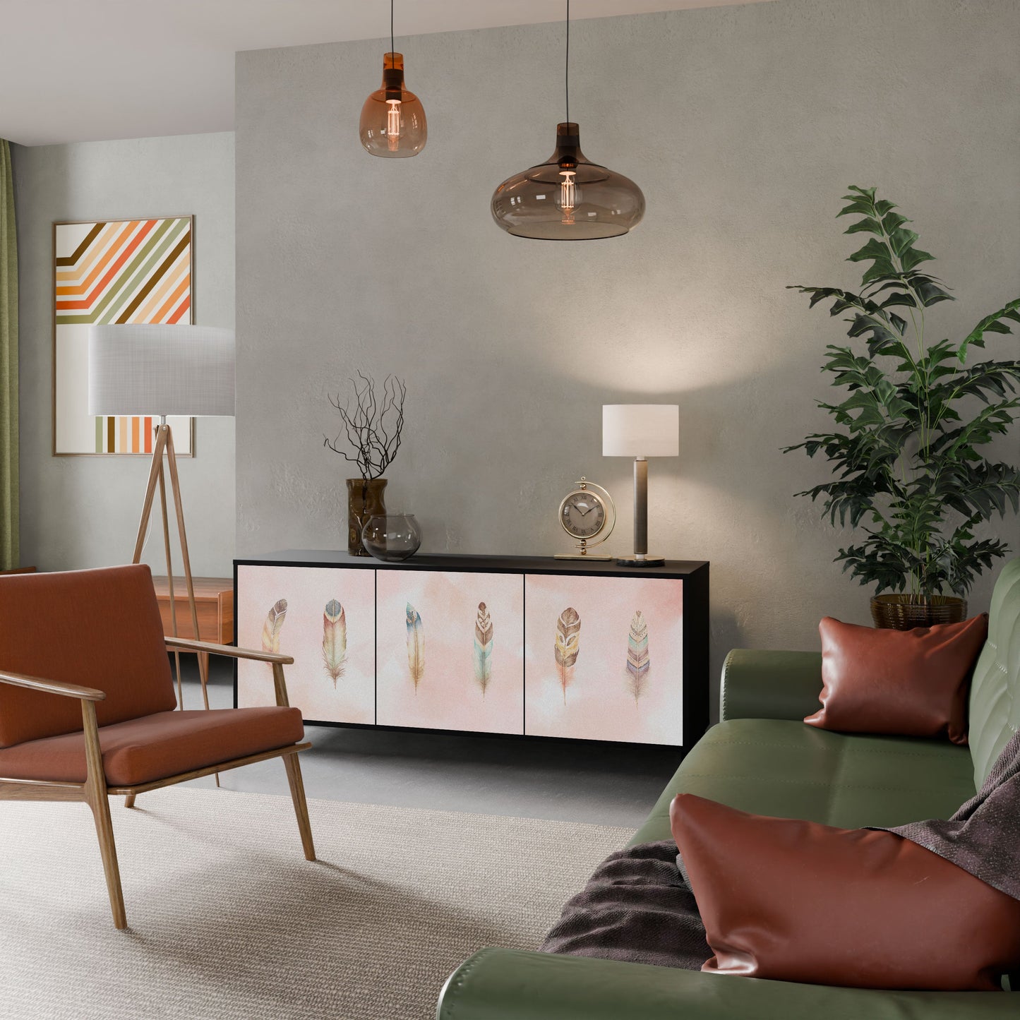 Credenza a 3 ante THE DELIQUESCE in finitura nera