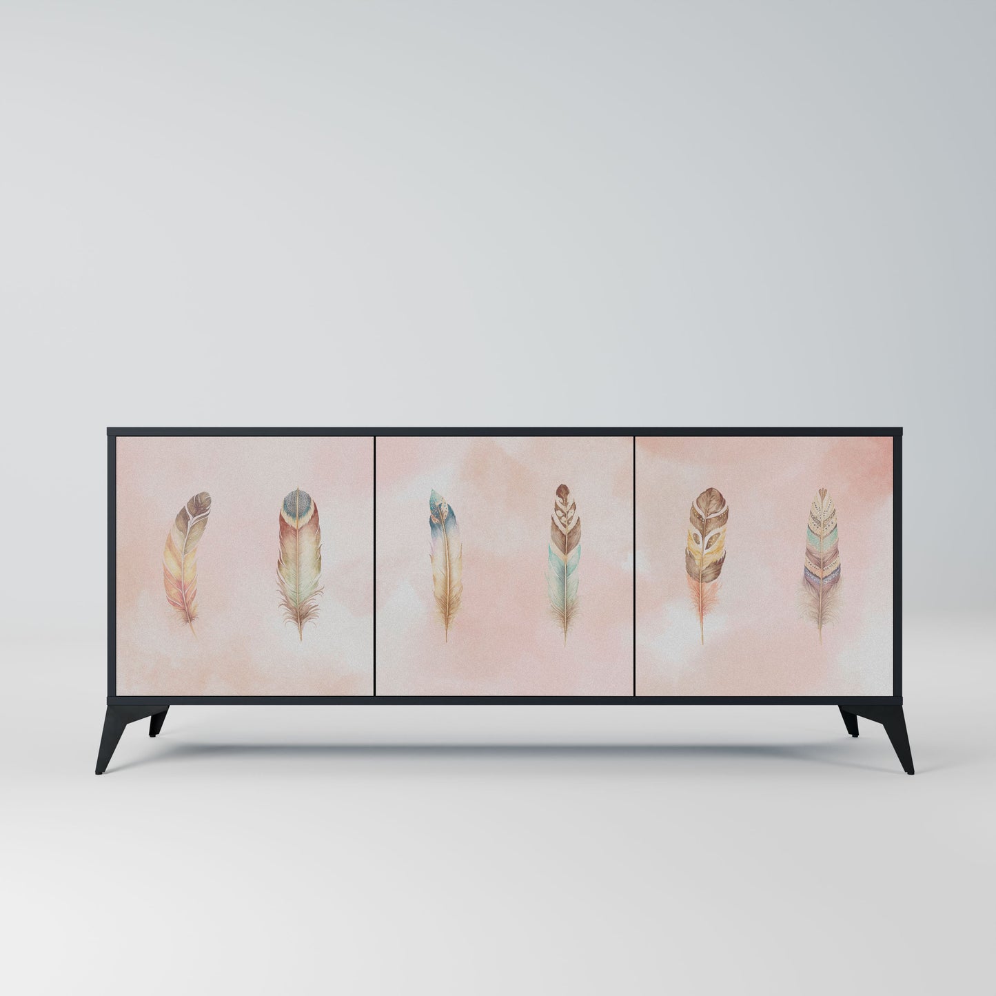 Credenza a 3 ante THE DELIQUESCE in finitura nera