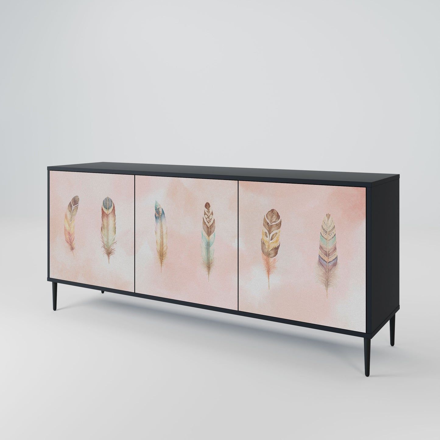Credenza a 3 ante THE DELIQUESCE in finitura nera