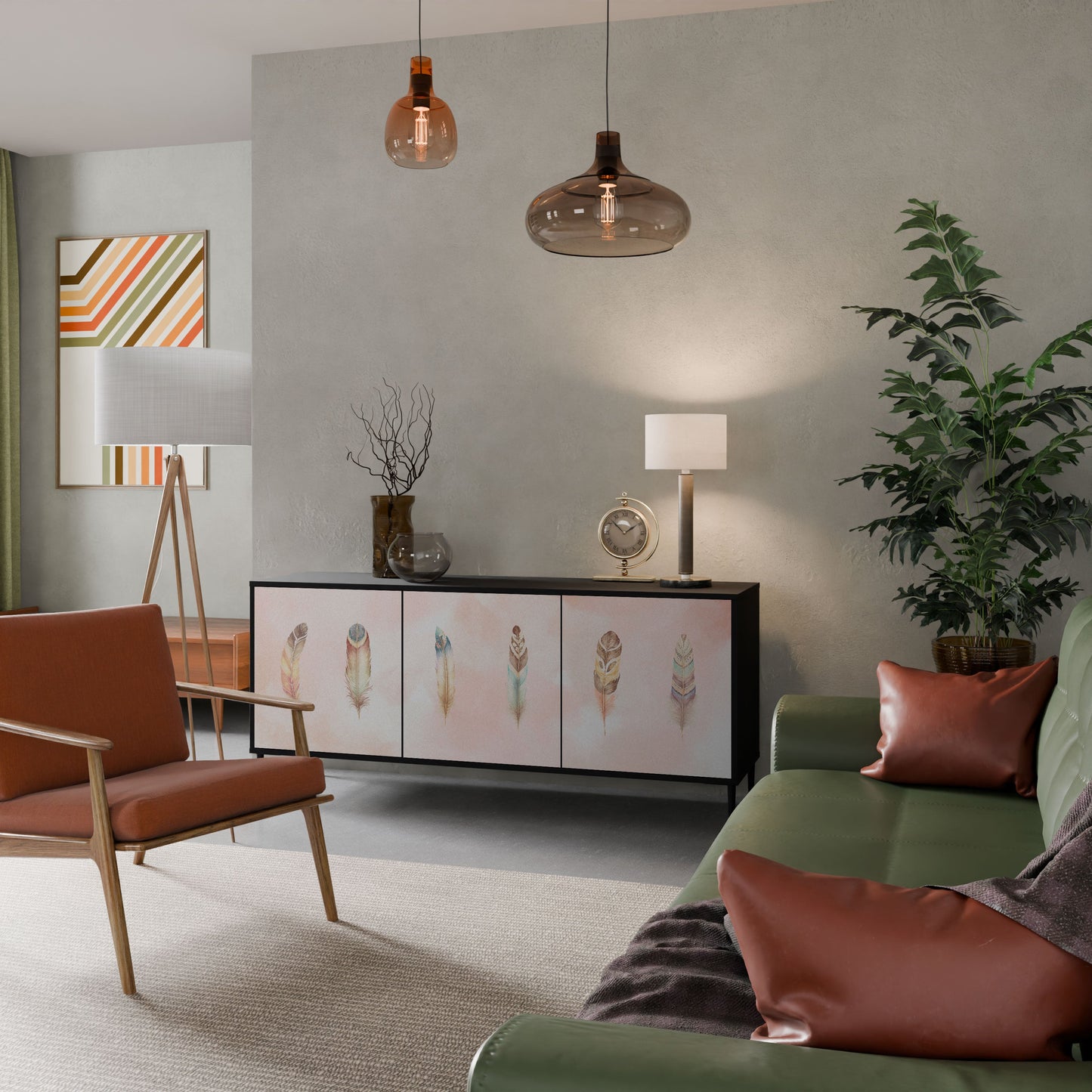 Credenza a 3 ante THE DELIQUESCE in finitura nera
