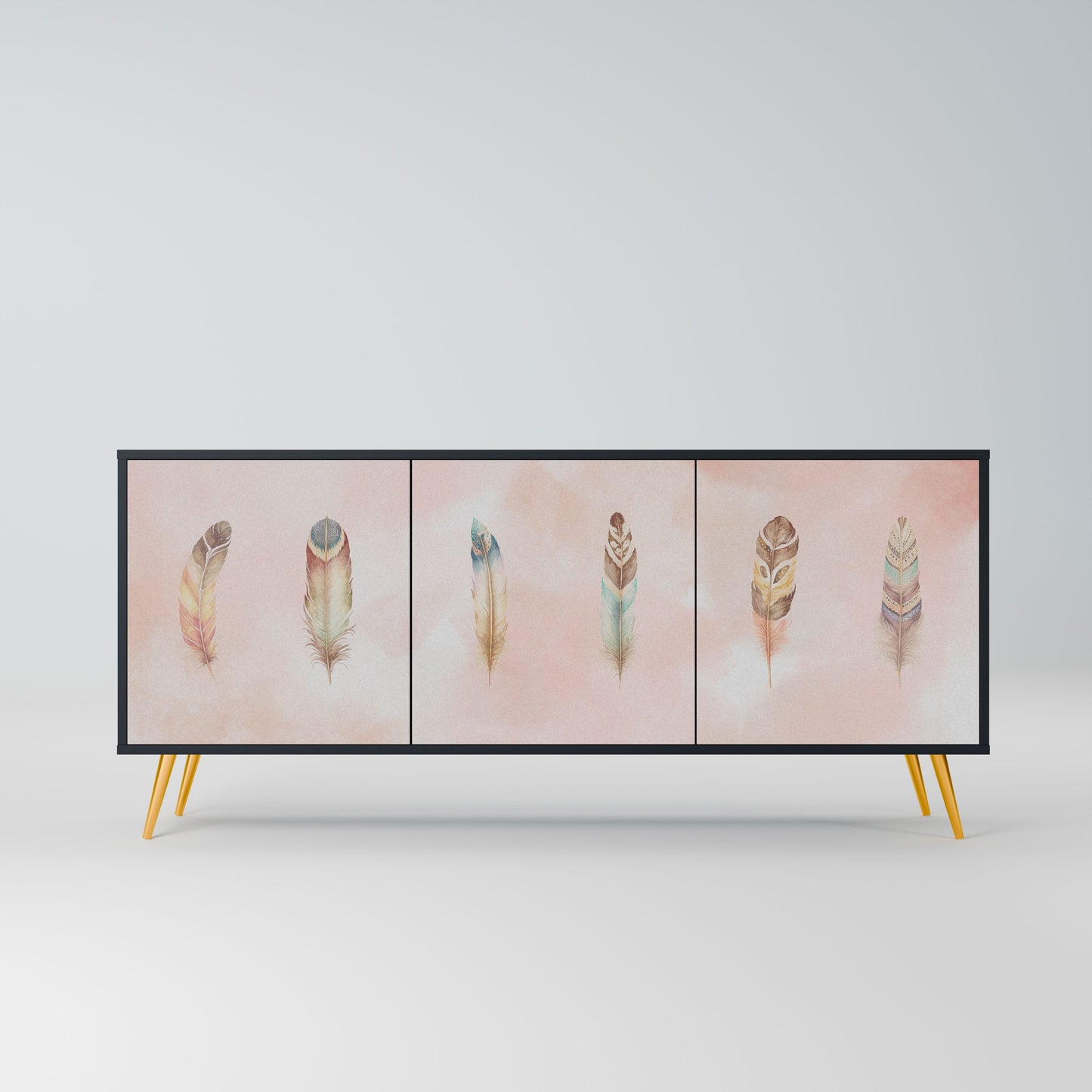 Credenza a 3 ante THE DELIQUESCE in finitura nera