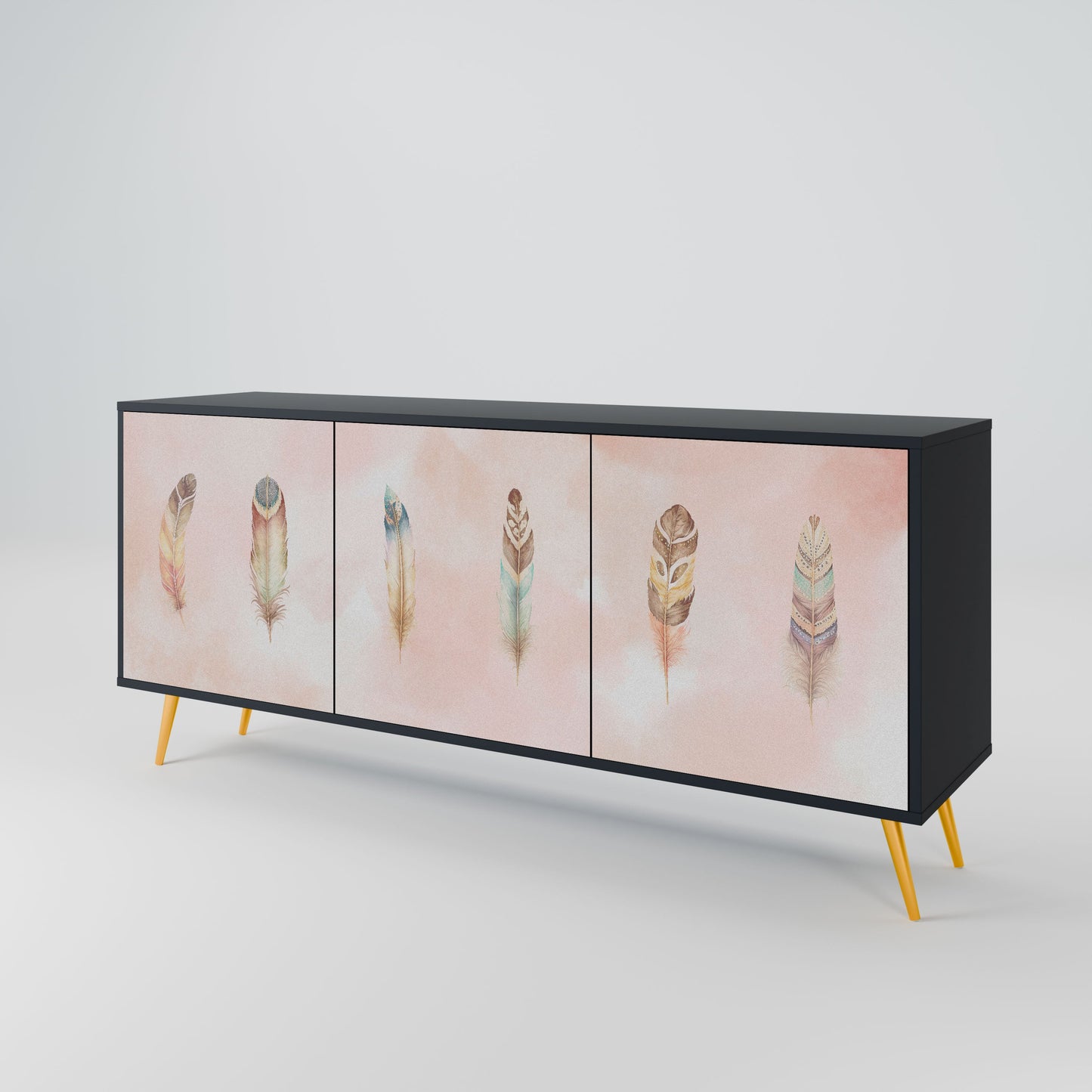 Credenza a 3 ante THE DELIQUESCE in finitura nera