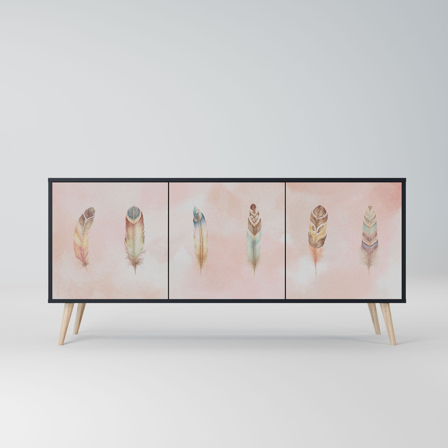 Credenza a 3 ante THE DELIQUESCE in finitura nera