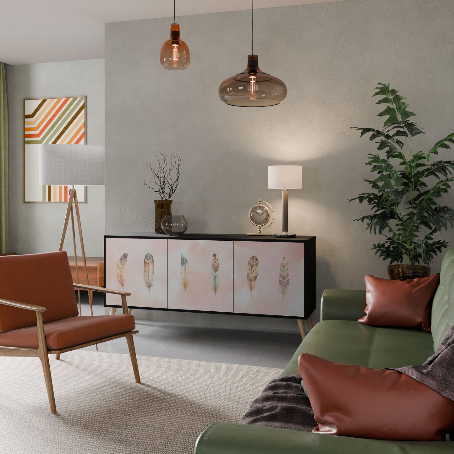 Credenza a 3 ante THE DELIQUESCE in finitura nera