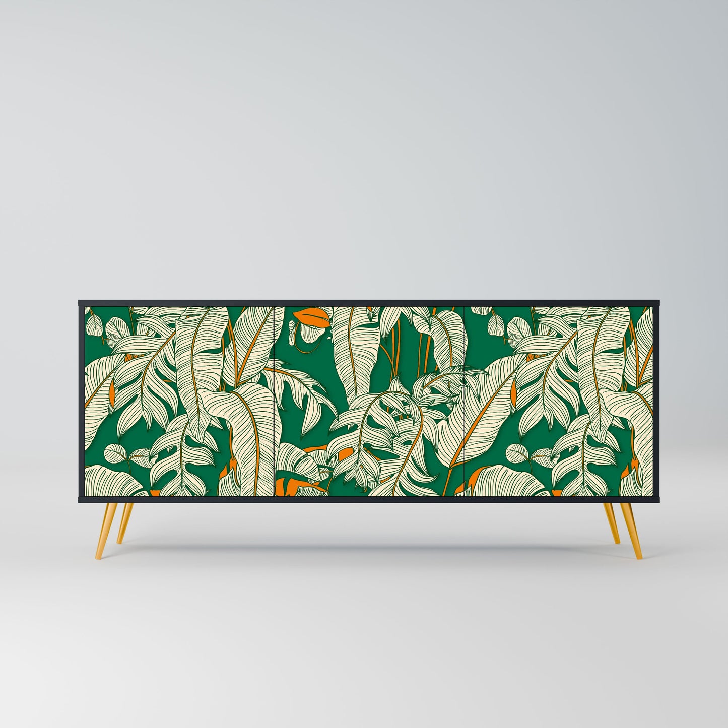 Credenza a 3 ante VERDANT PLEASURES in finitura nera