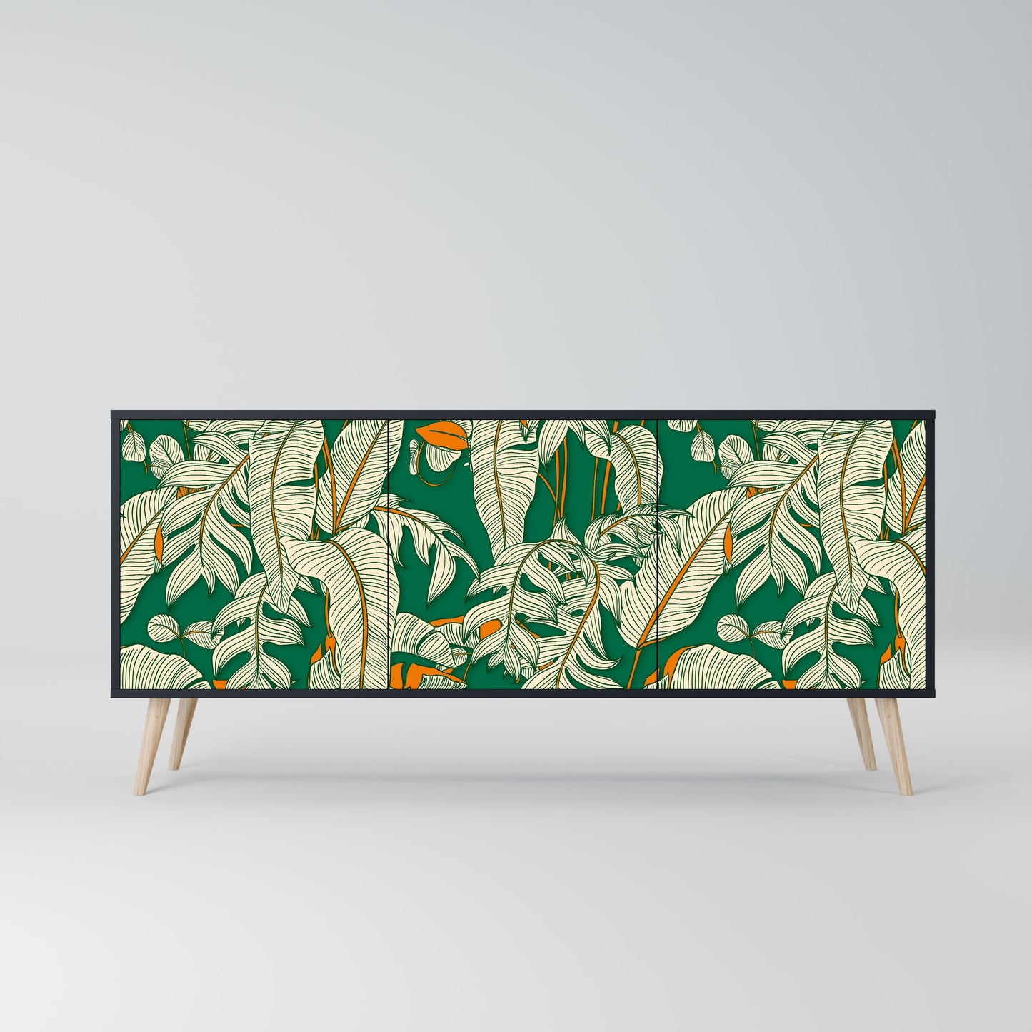 Credenza a 3 ante VERDANT PLEASURES in finitura nera