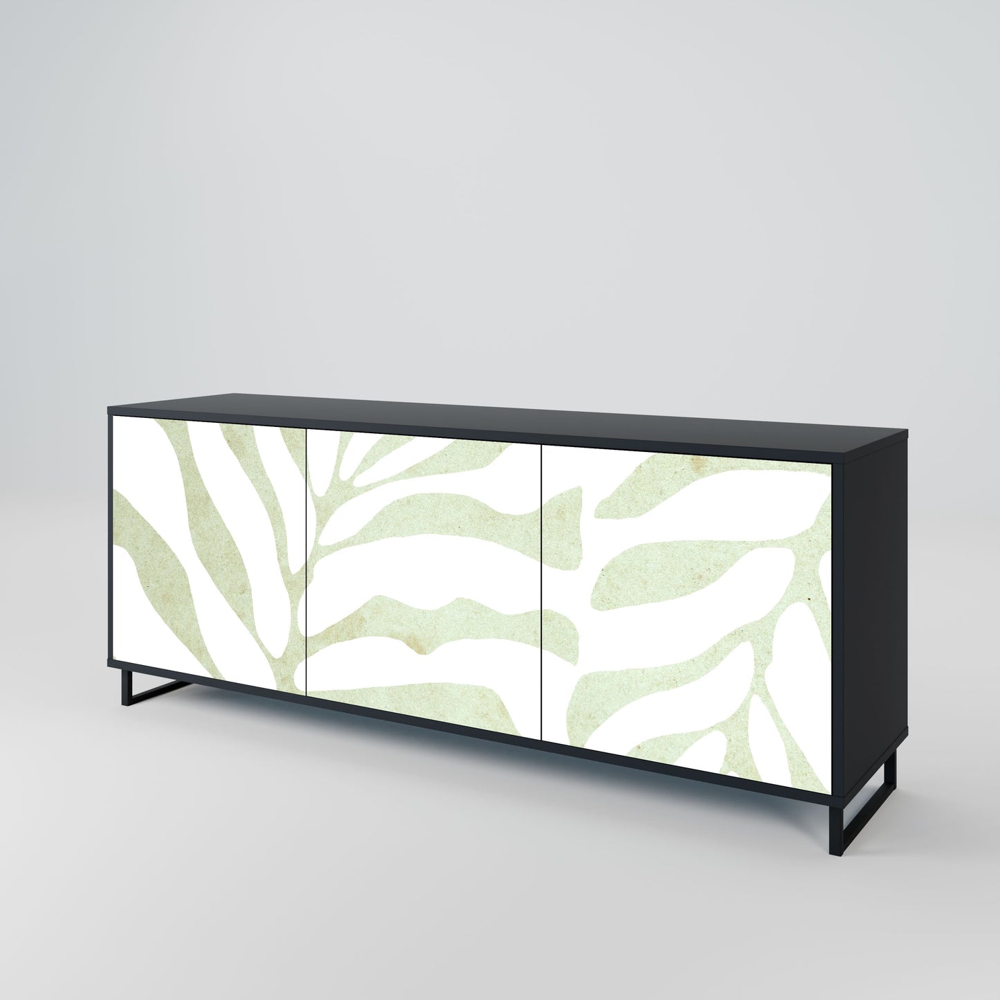 Credenza BOTANICAL SPARK a 3 ante in finitura nera