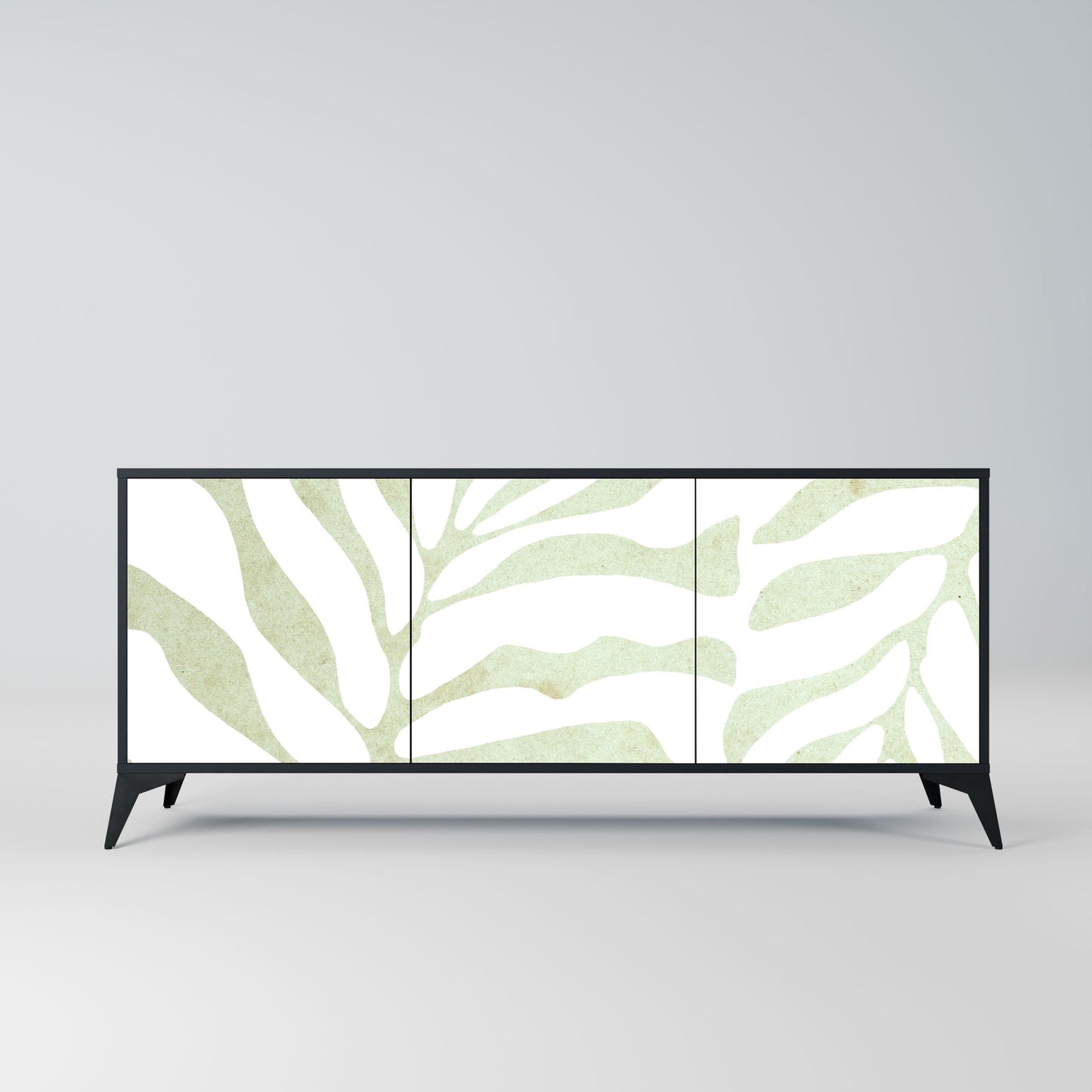 Credenza BOTANICAL SPARK a 3 ante in finitura nera