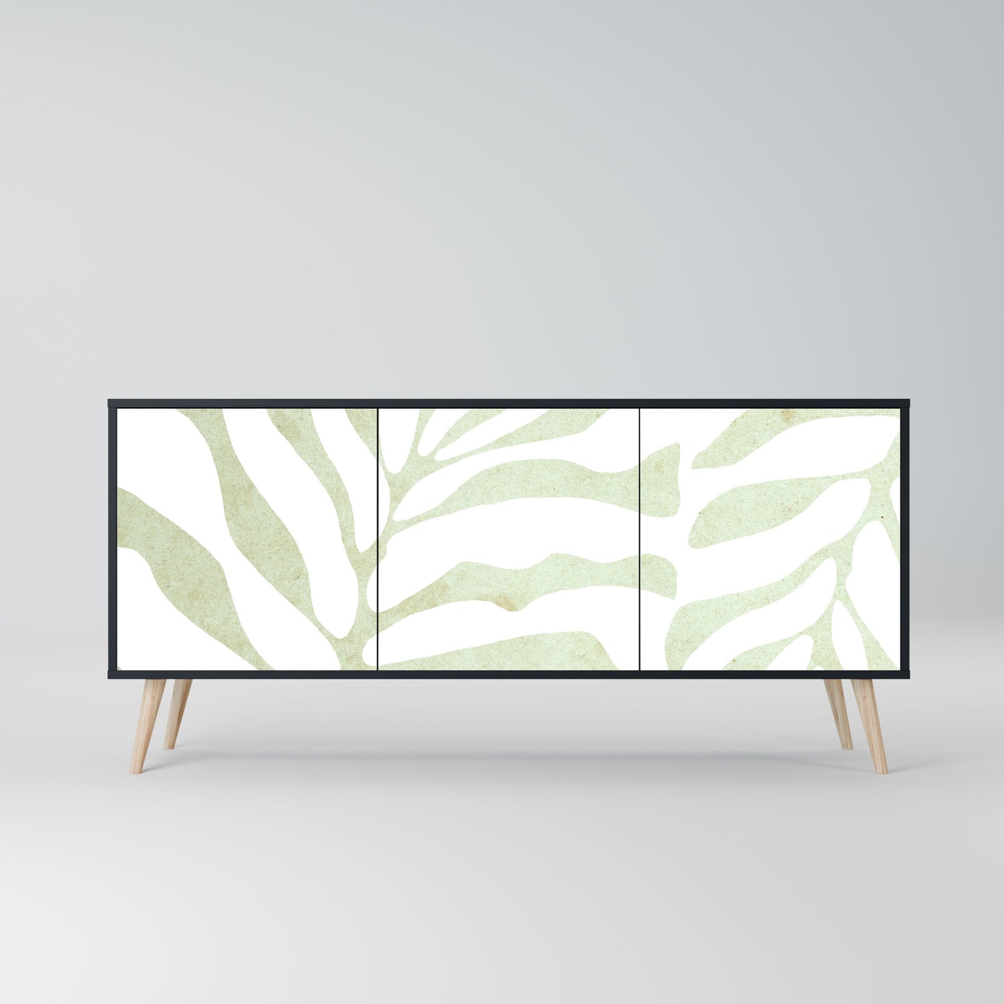 Credenza BOTANICAL SPARK a 3 ante in finitura nera