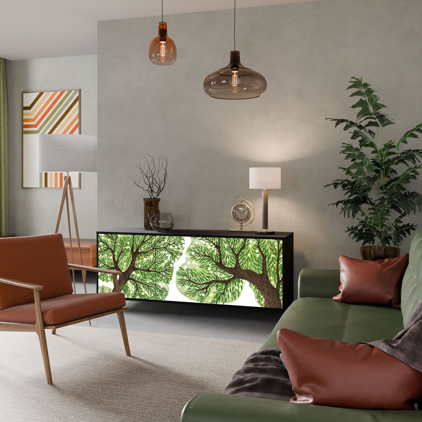 Credenza WILDERNESS DASH a 3 ante con finitura nera