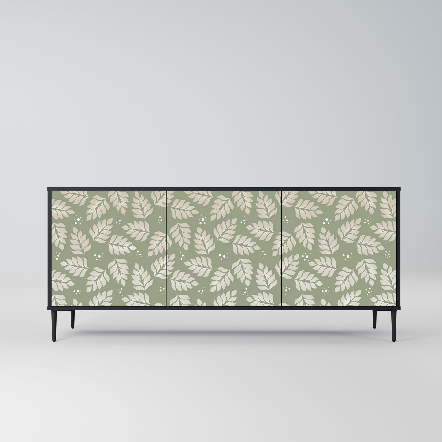 Credenza LEAVES ON GREEN a 3 ante in finitura nera