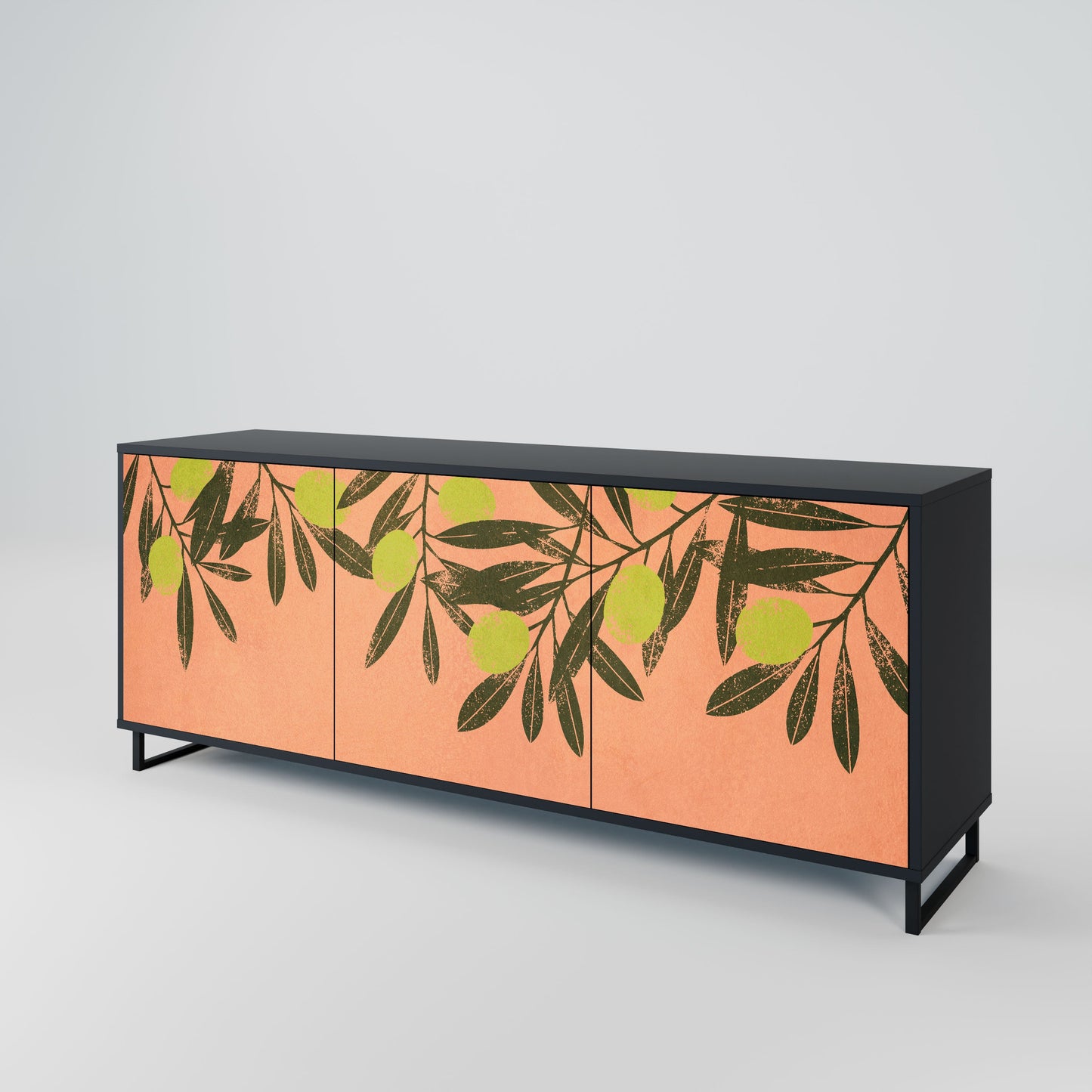 Credenza a 3 ante JUICY OLIVES in finitura nera