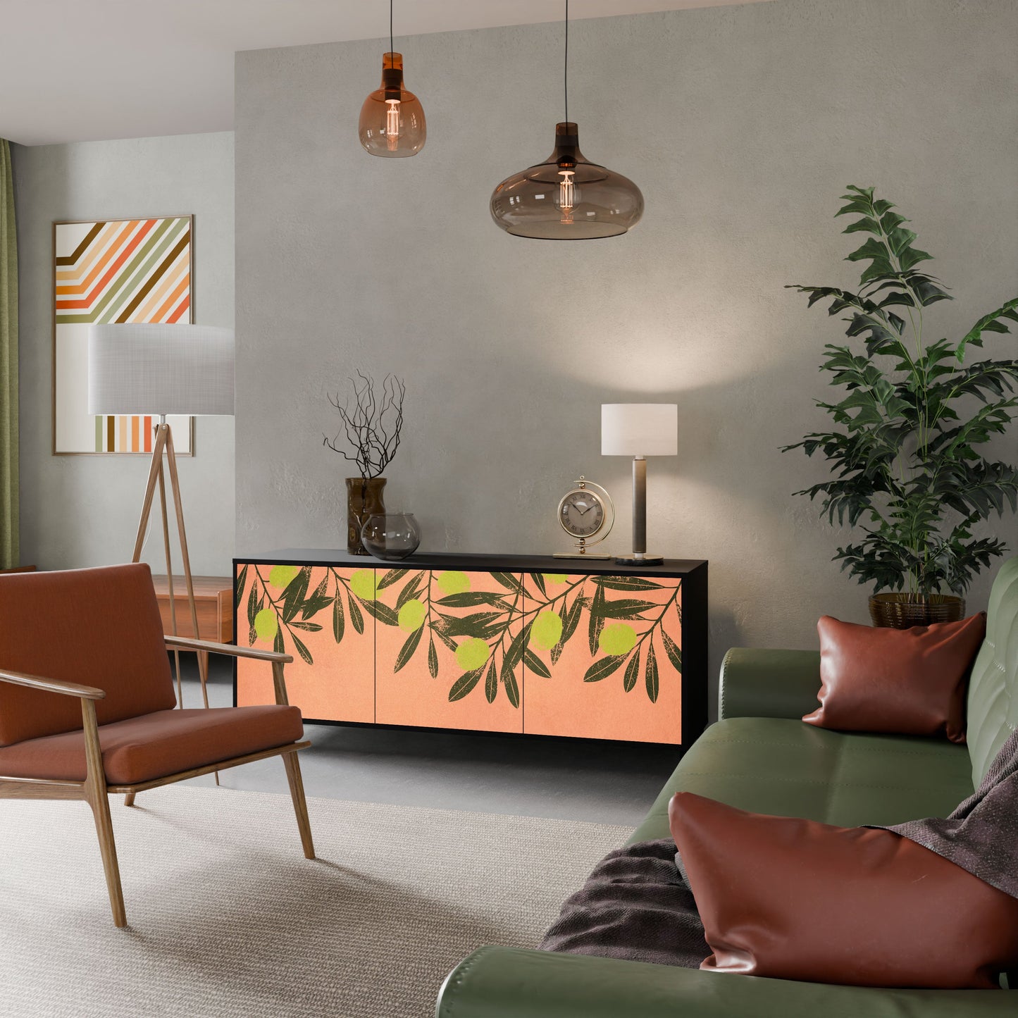 Credenza a 3 ante JUICY OLIVES in finitura nera