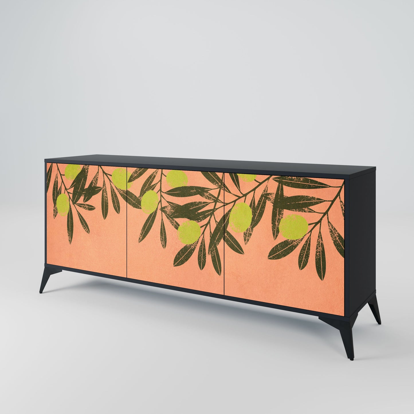 Credenza a 3 ante JUICY OLIVES in finitura nera