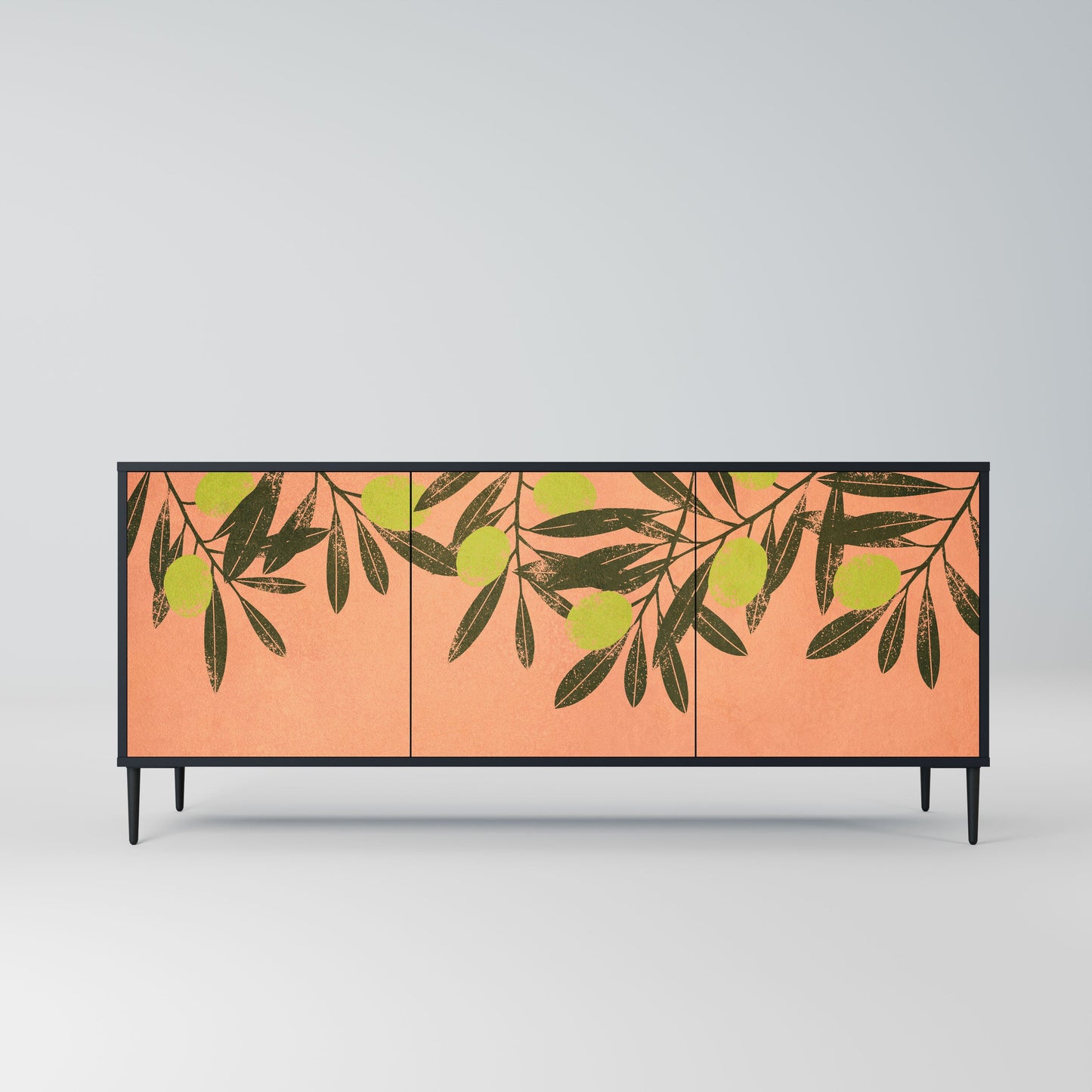 Credenza a 3 ante JUICY OLIVES in finitura nera
