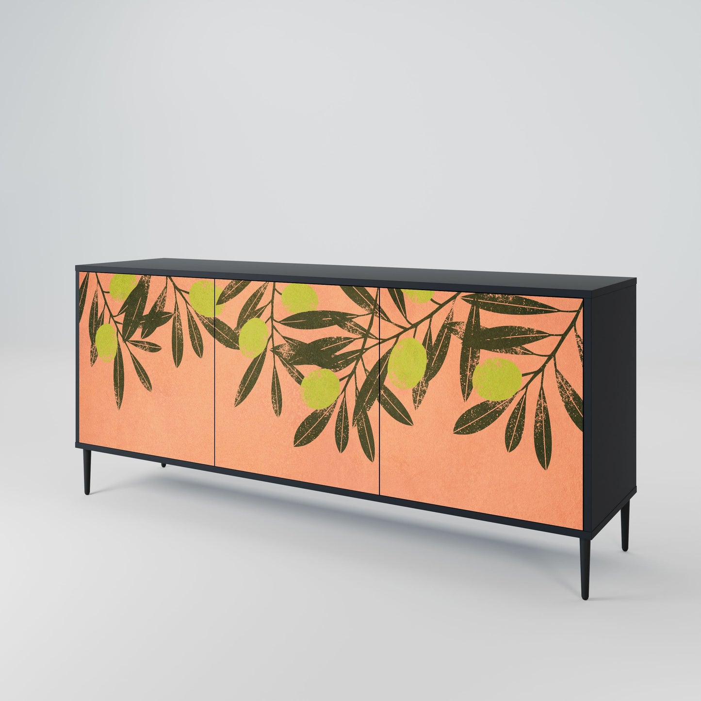 Credenza a 3 ante JUICY OLIVES in finitura nera