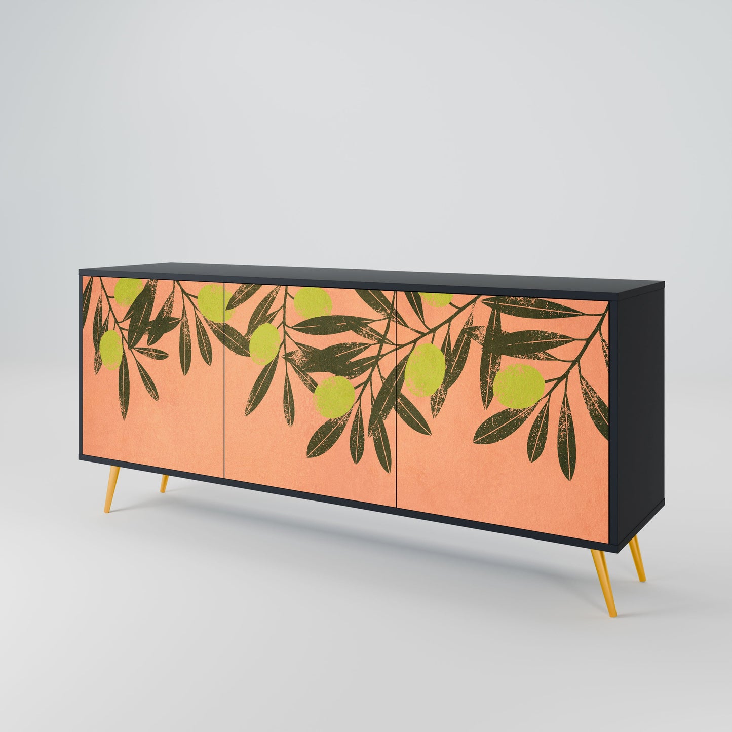 Credenza a 3 ante JUICY OLIVES in finitura nera